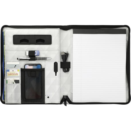 Zoom 4000 mAh Wireless Charging Zippered Padfolio