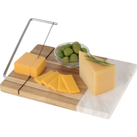 Marble and Acacia Wood Cheese Cutting Board