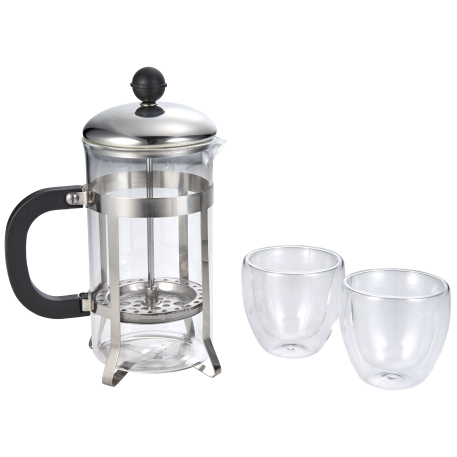 Modena Coffee Press and Glass Set