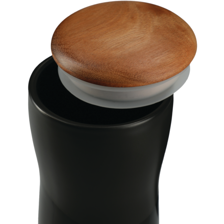Reno Double Wall Ceramic Tumbler w/Wood Lid 10oz