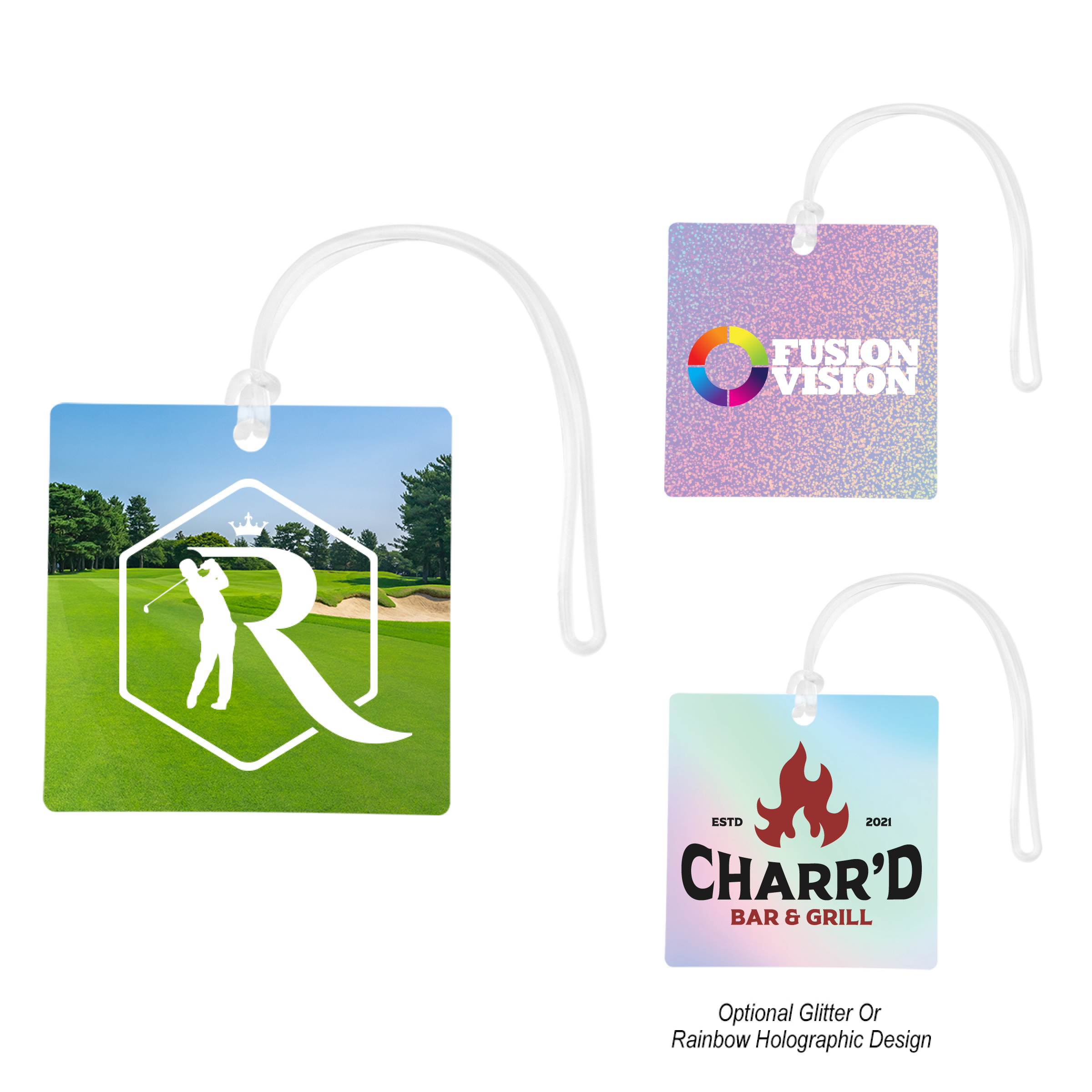 Acrylic Bag Tag - 4" Square