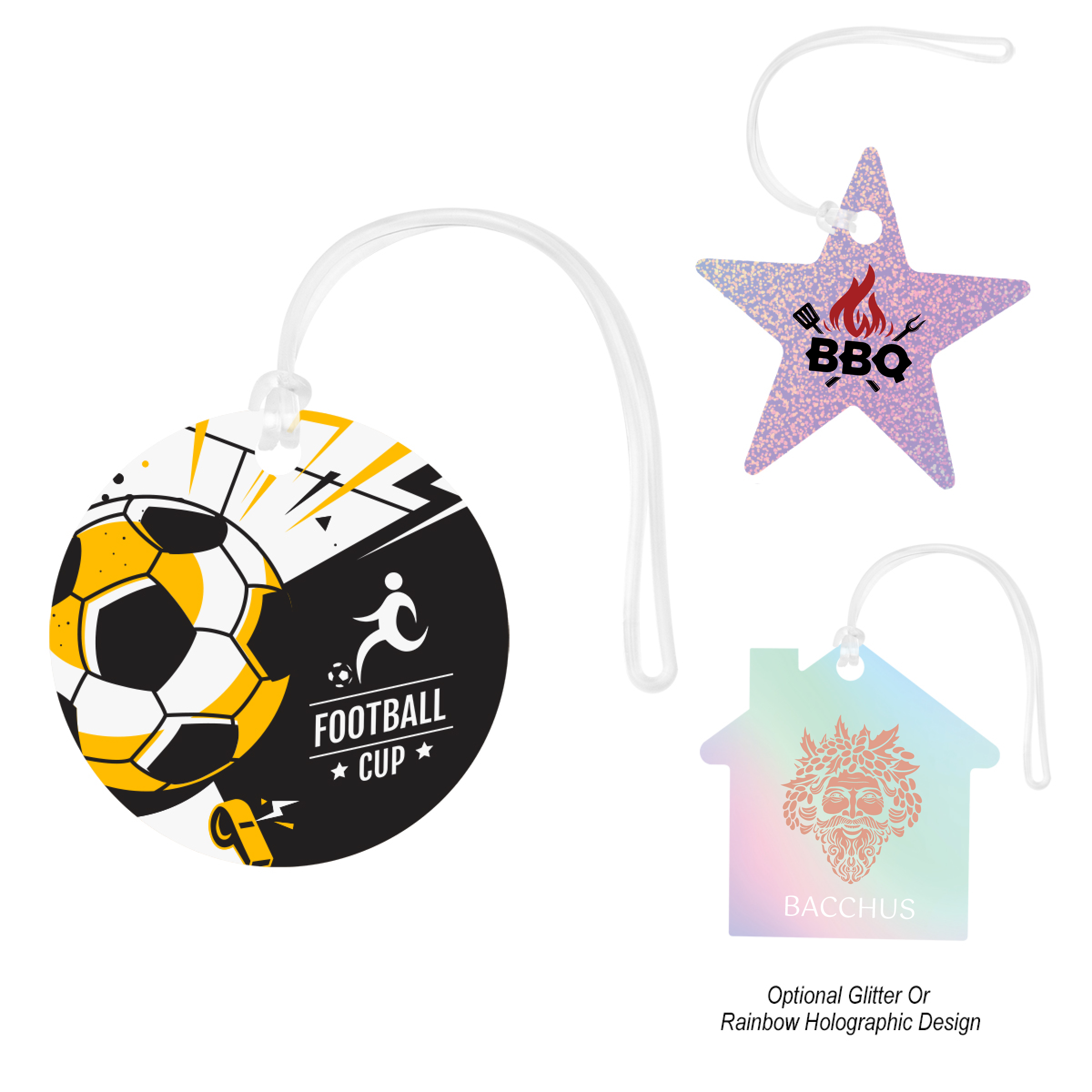 Acrylic Bag Tag - Custom Shapes 4"