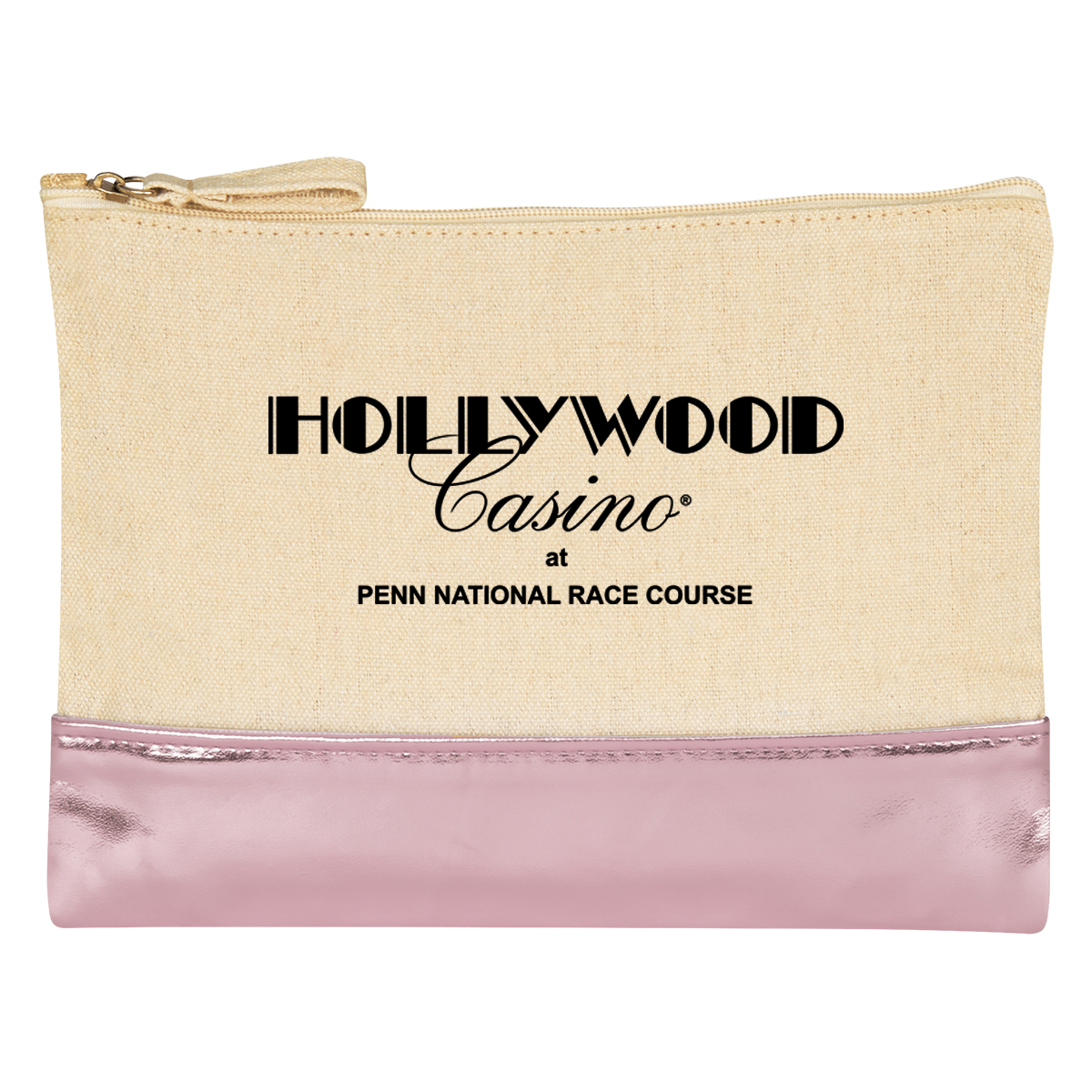 12 Oz. Cotton Cosmetic Bag With Metallic Accent