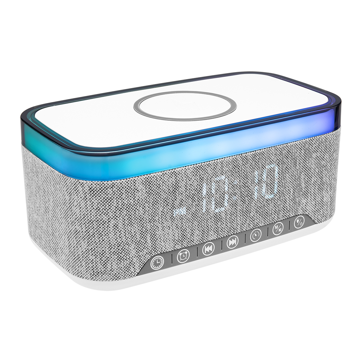 Rise & Shine Clock With Light-Up Speaker & Charger