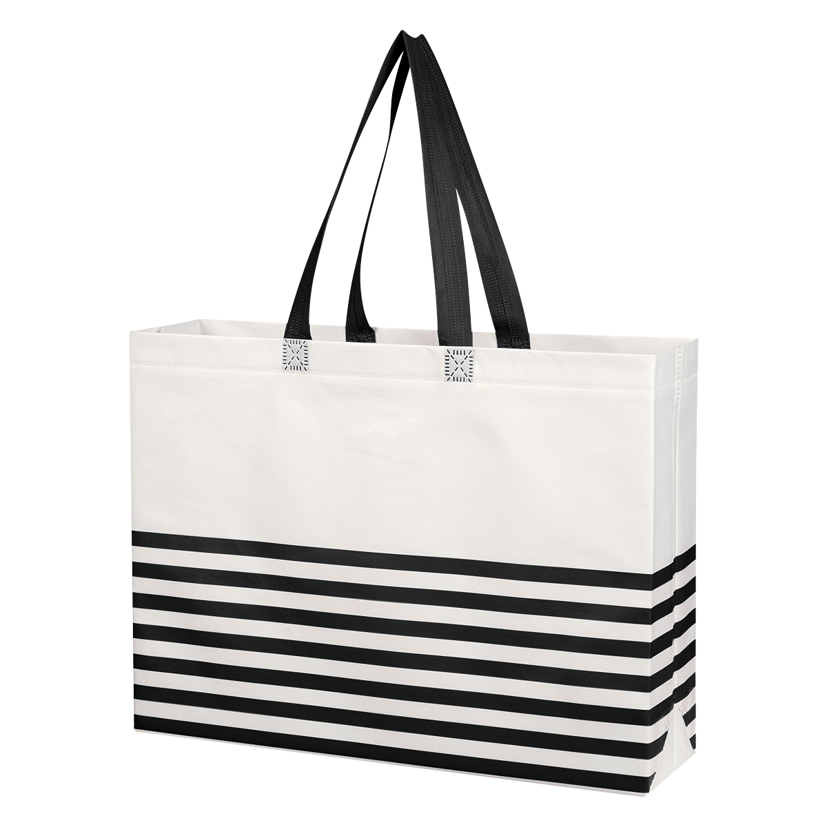 Non-Woven Horizontal Stripe Tote Bag