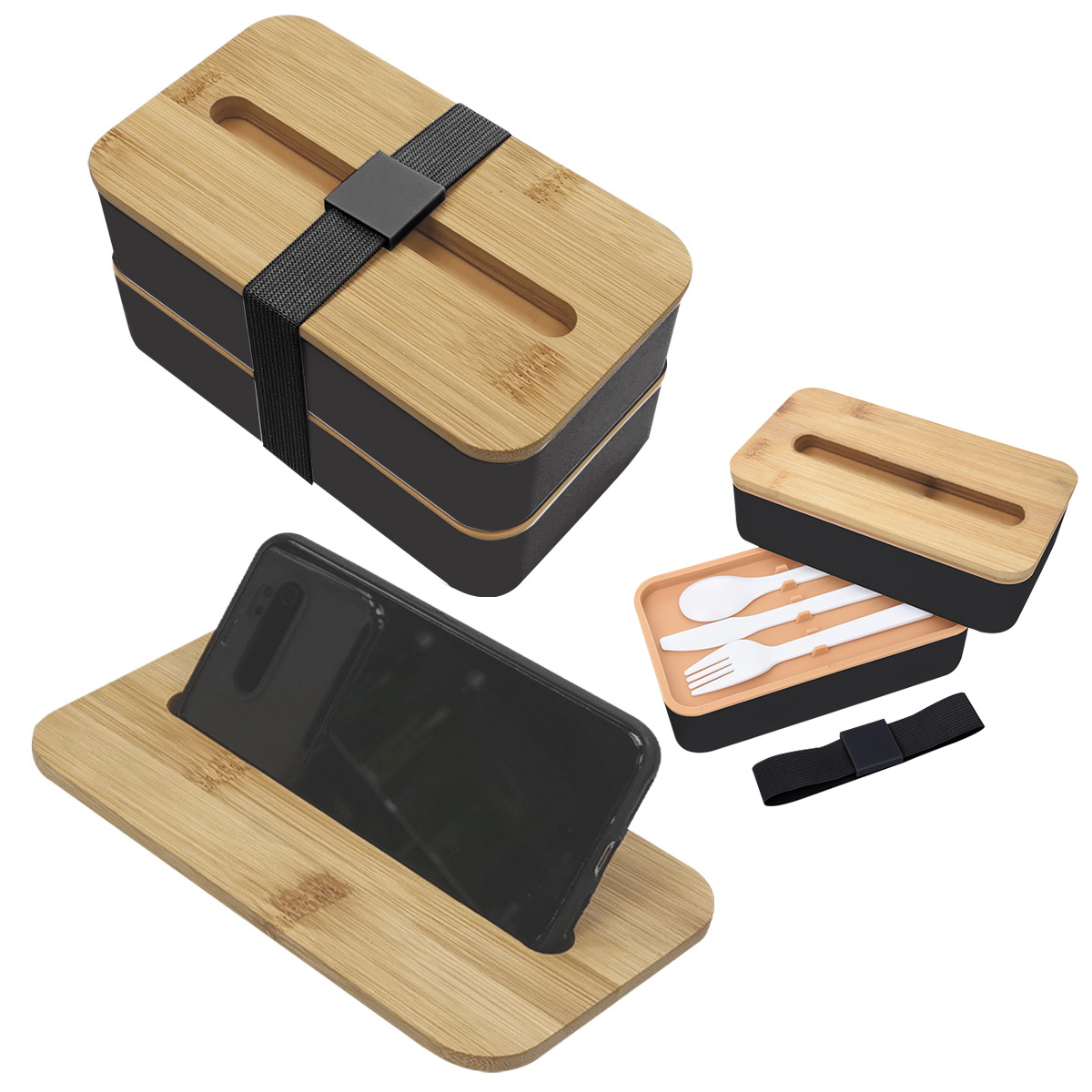 Stackable Bento Box With Phone Stand