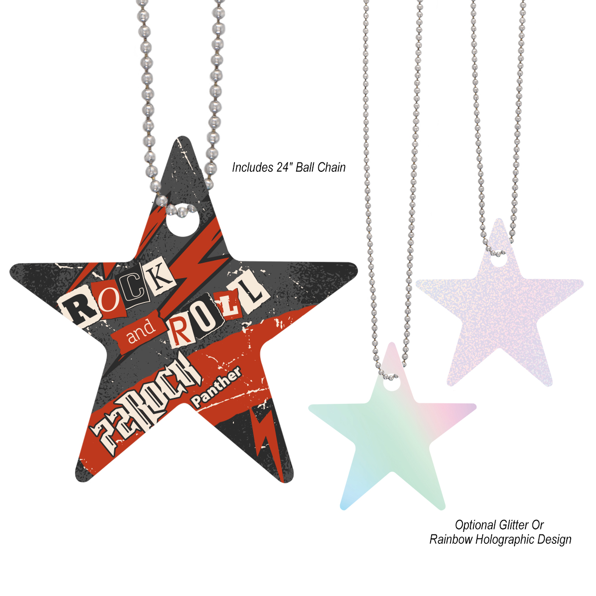 Acrylic Charm With Chain - Star