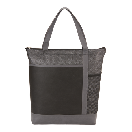 Chrome Non-Woven Zipper Convention Tote