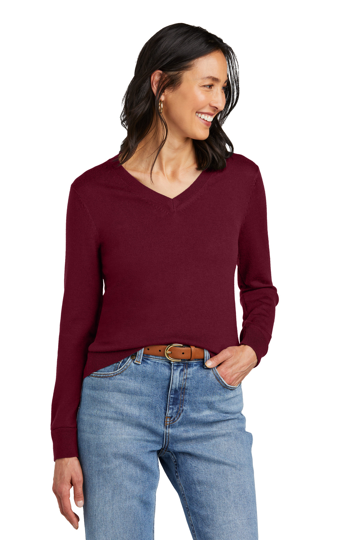 Brooks Brothers Womens Washable Merino V-Neck Sweater BB18411