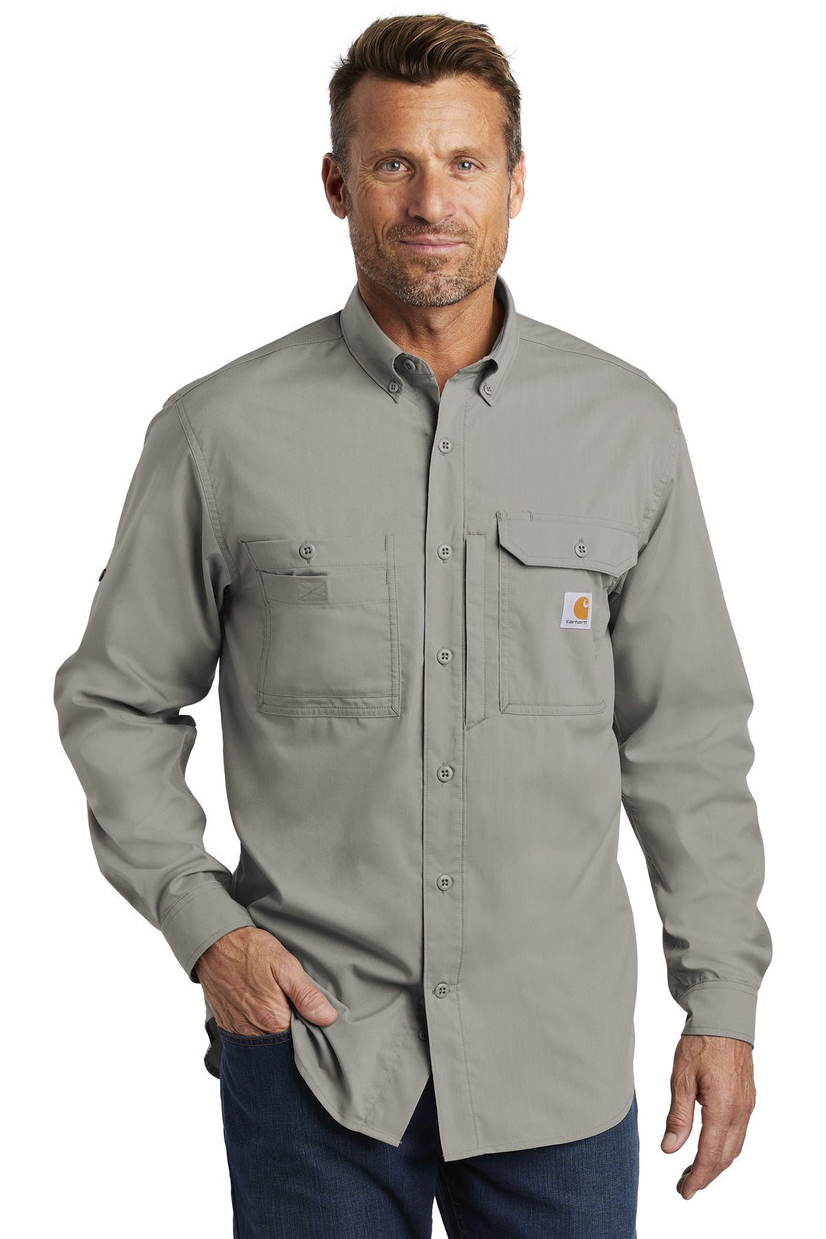 Carhartt Force  Ridgefield Solid Long Sleeve Shirt. CT102418