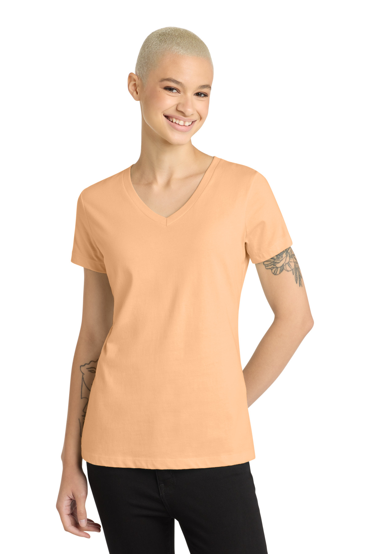 District - Womens Perfect Weight V-Neck Tee. DM1170L