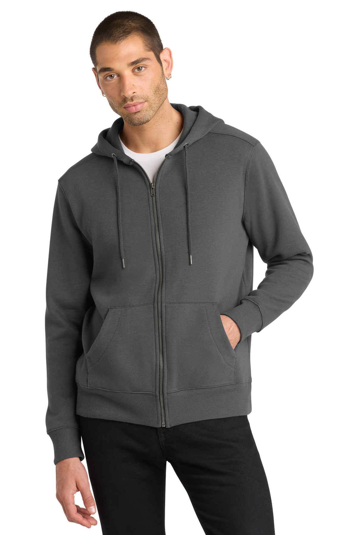 District  Perfect Weight  Fleece Full-Zip Hoodie DT1103