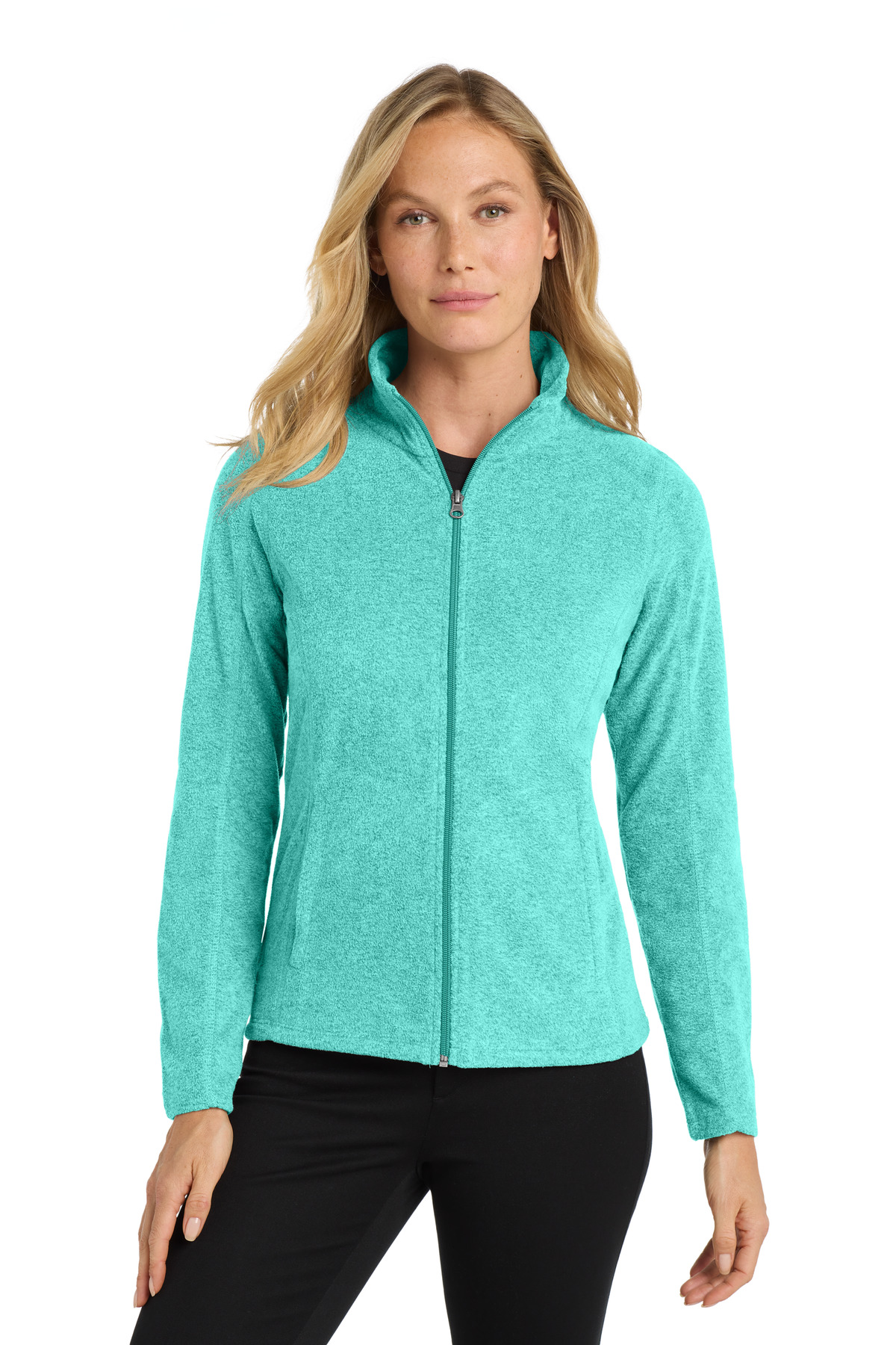 Port Authority Womens Heather Microfleece Full-Zip Jacket. L235
