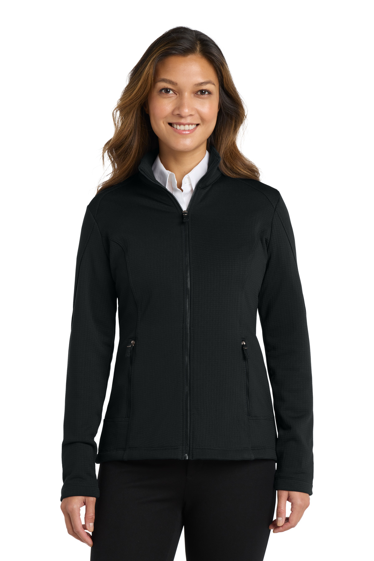 Port Authority  Womens Grid Fleece Jacket. L239