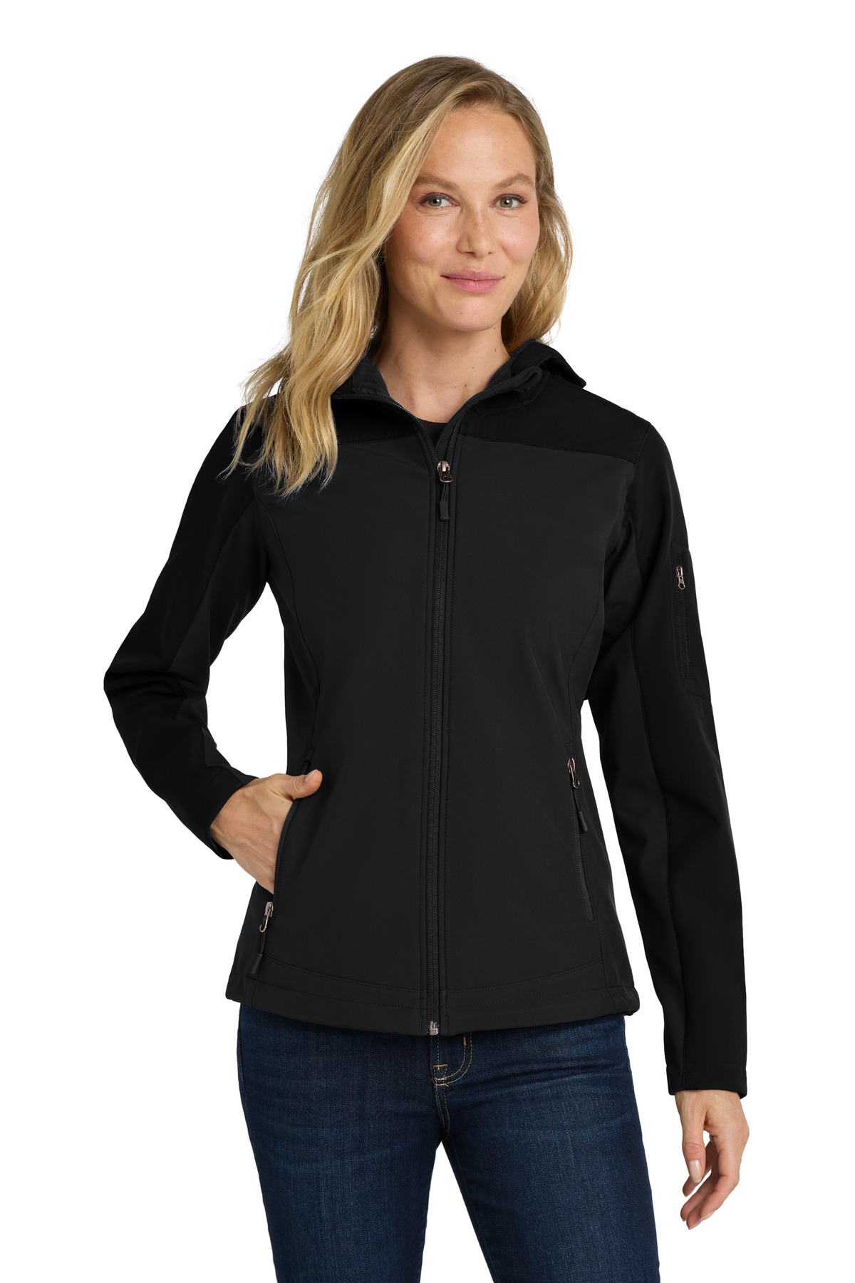 Port Authority Womens Hooded Core Soft Shell Jacket. L335