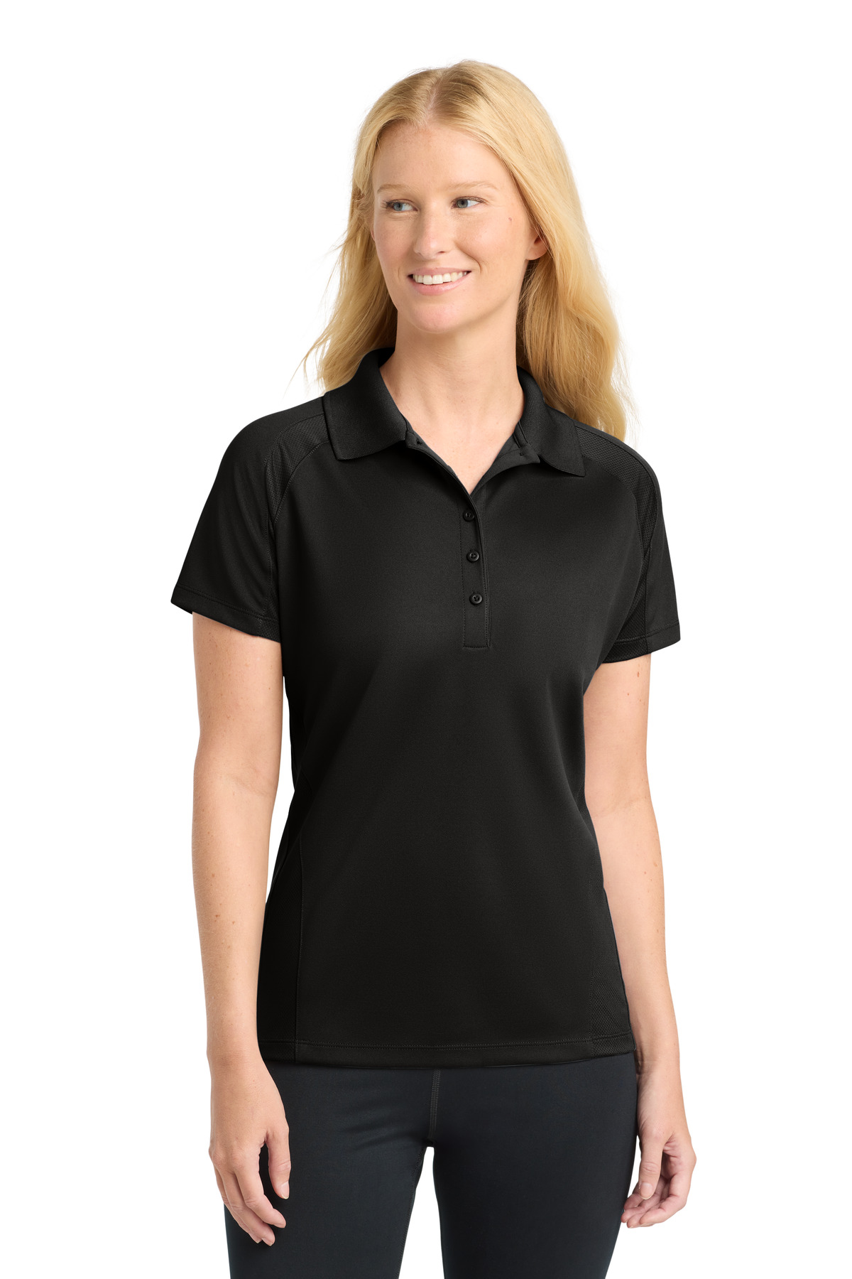 Sport-Tek Womens Dri-Mesh Pro Polo. L474