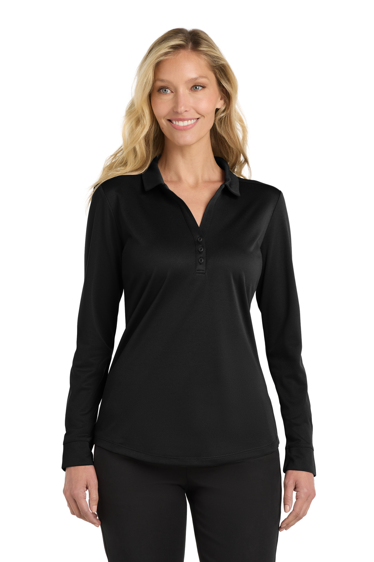 Port Authority  Womens Silk Touch   Performance Long Sleeve Polo. L540LS