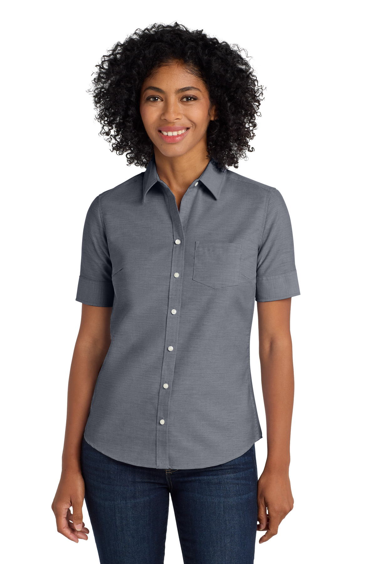 Port Authority Womens Short Sleeve SuperPro Oxford Shirt. L659