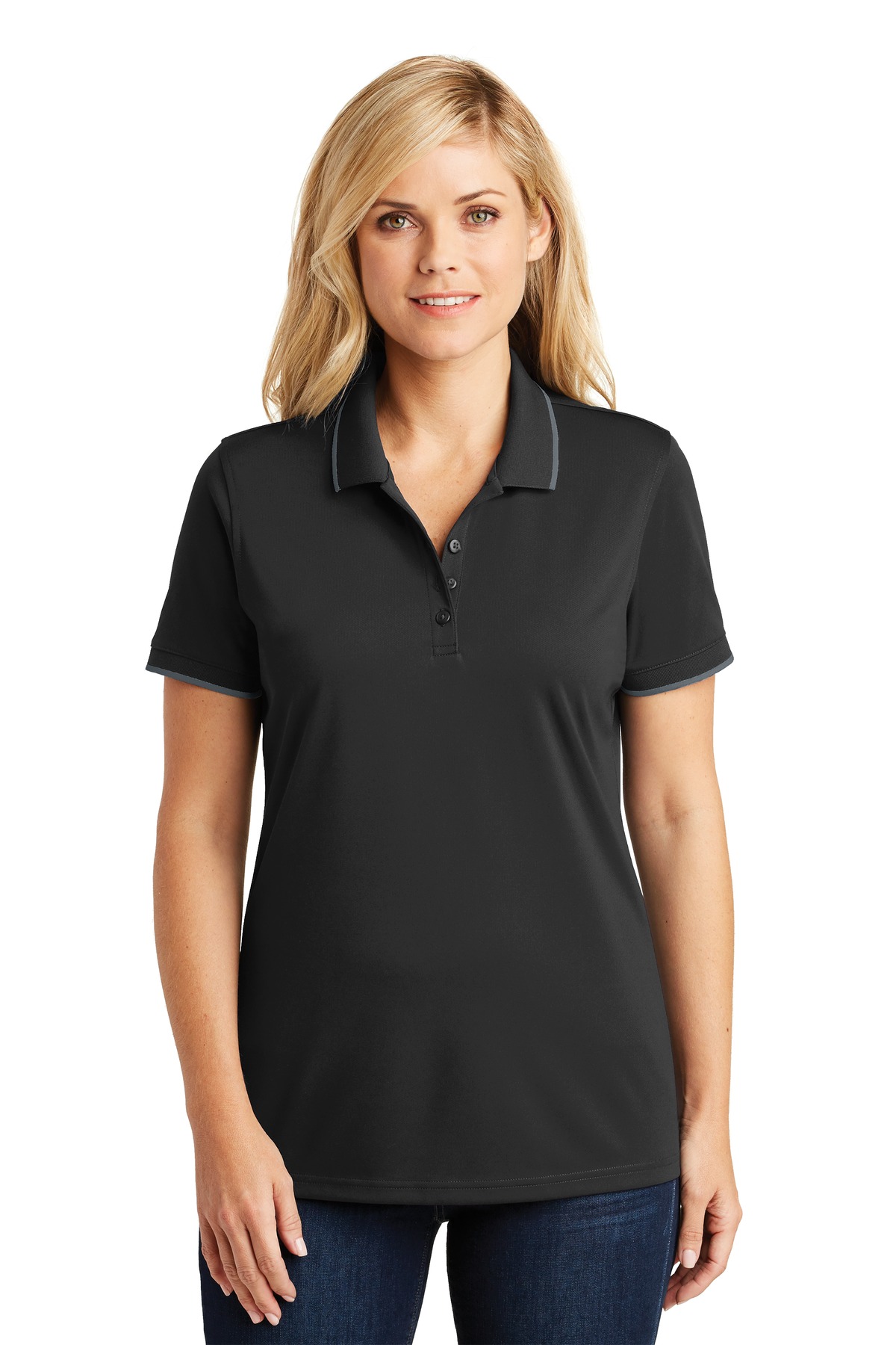 Port Authority Womens Dry Zone UV Micro-Mesh Tipped Polo. LK111