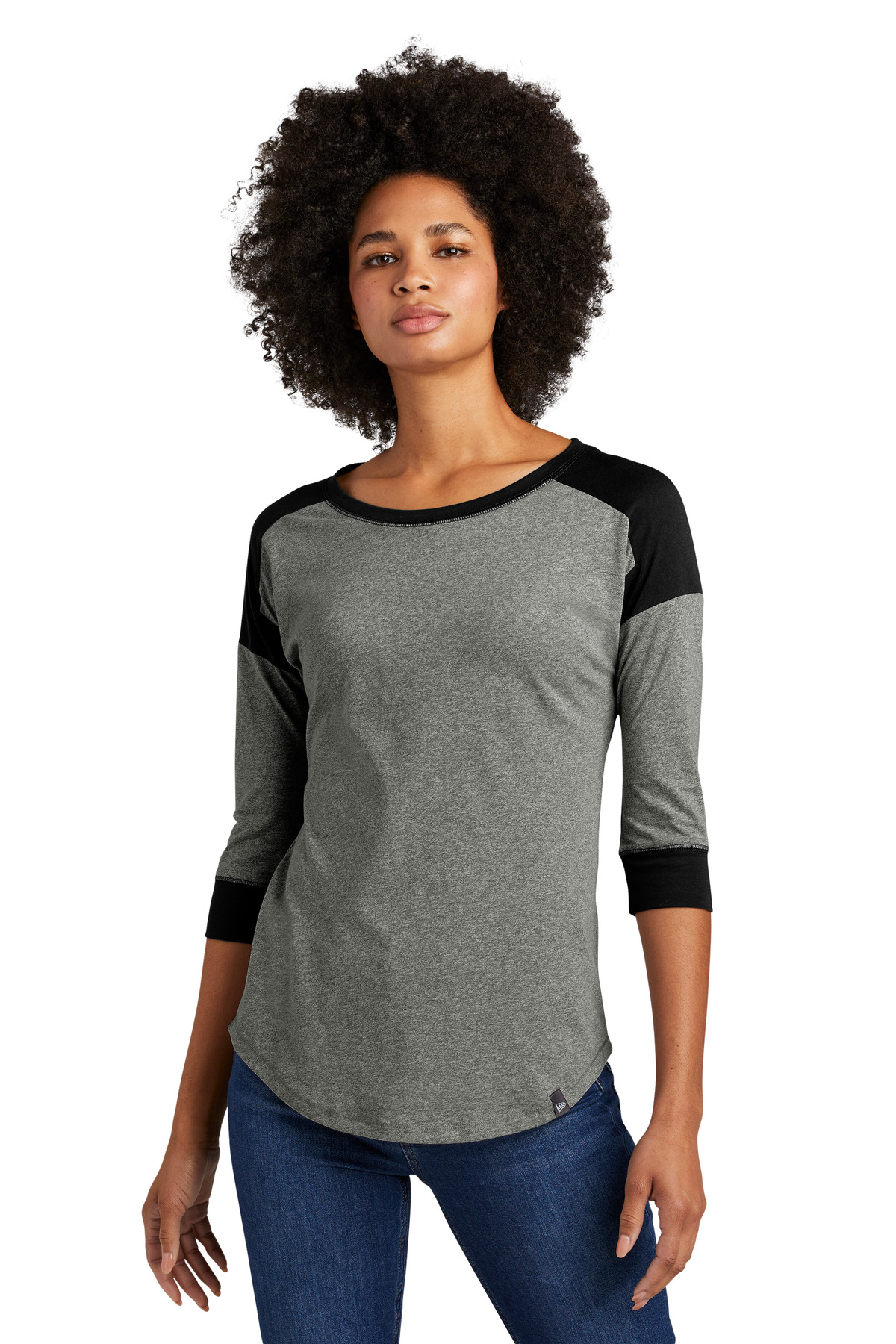 New Era  Womens Heritage Blend 3/4-Sleeve Baseball Raglan Tee. LNEA104