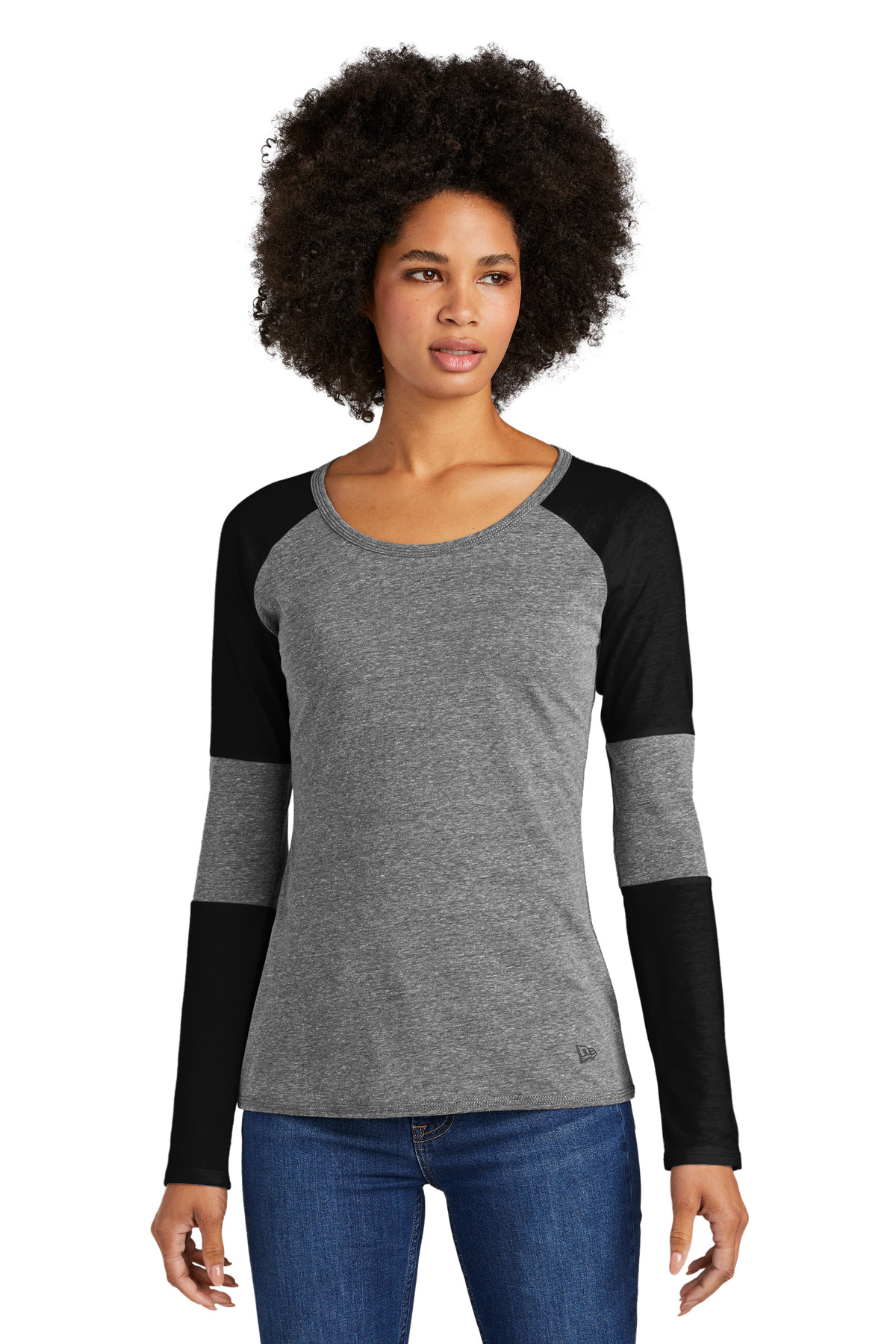 New Era  Ladies Tri-Blend Performance Baseball Tee. LNEA132