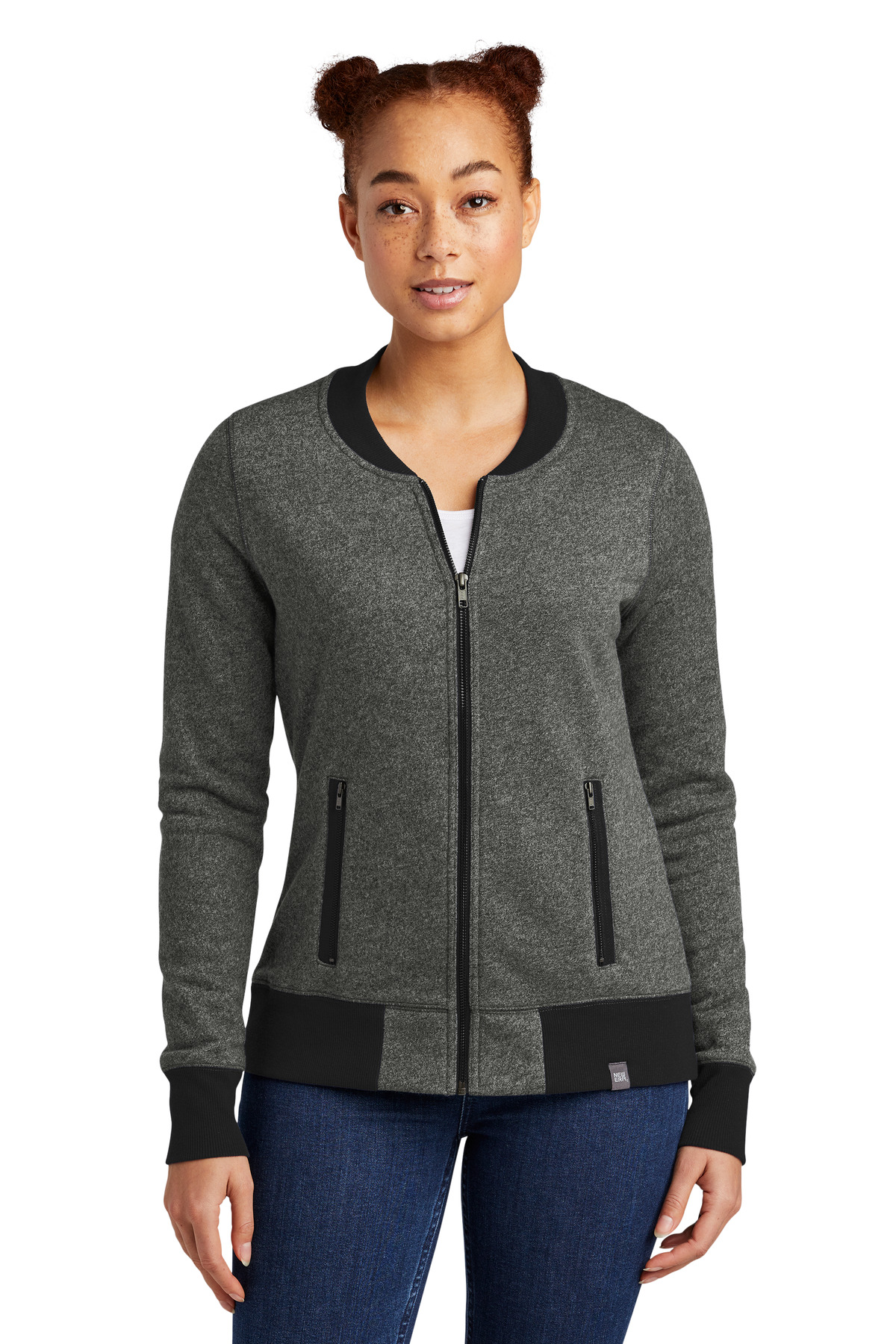 New Era Womens French Terry Baseball Full-Zip. LNEA503