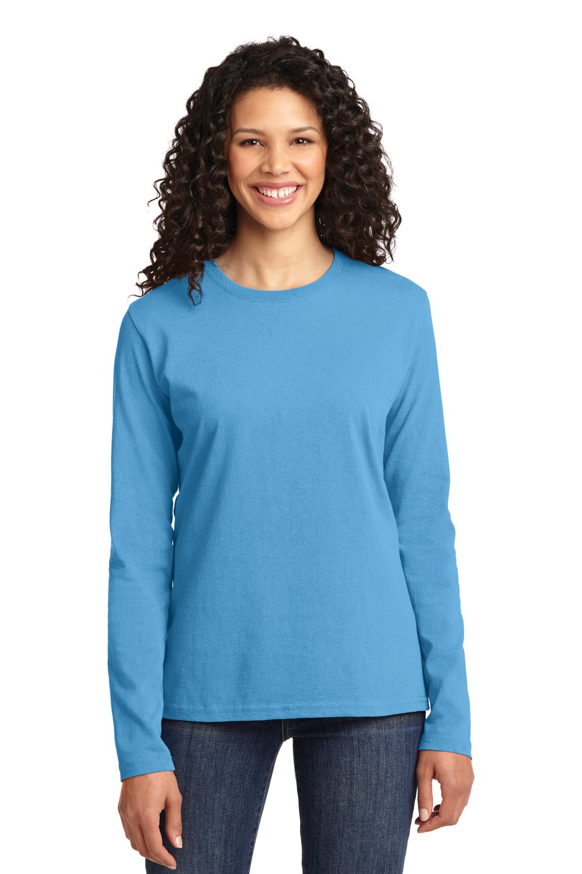 Port & Co Womens Long Sleeve Core Cotton Tee. LPC54LS