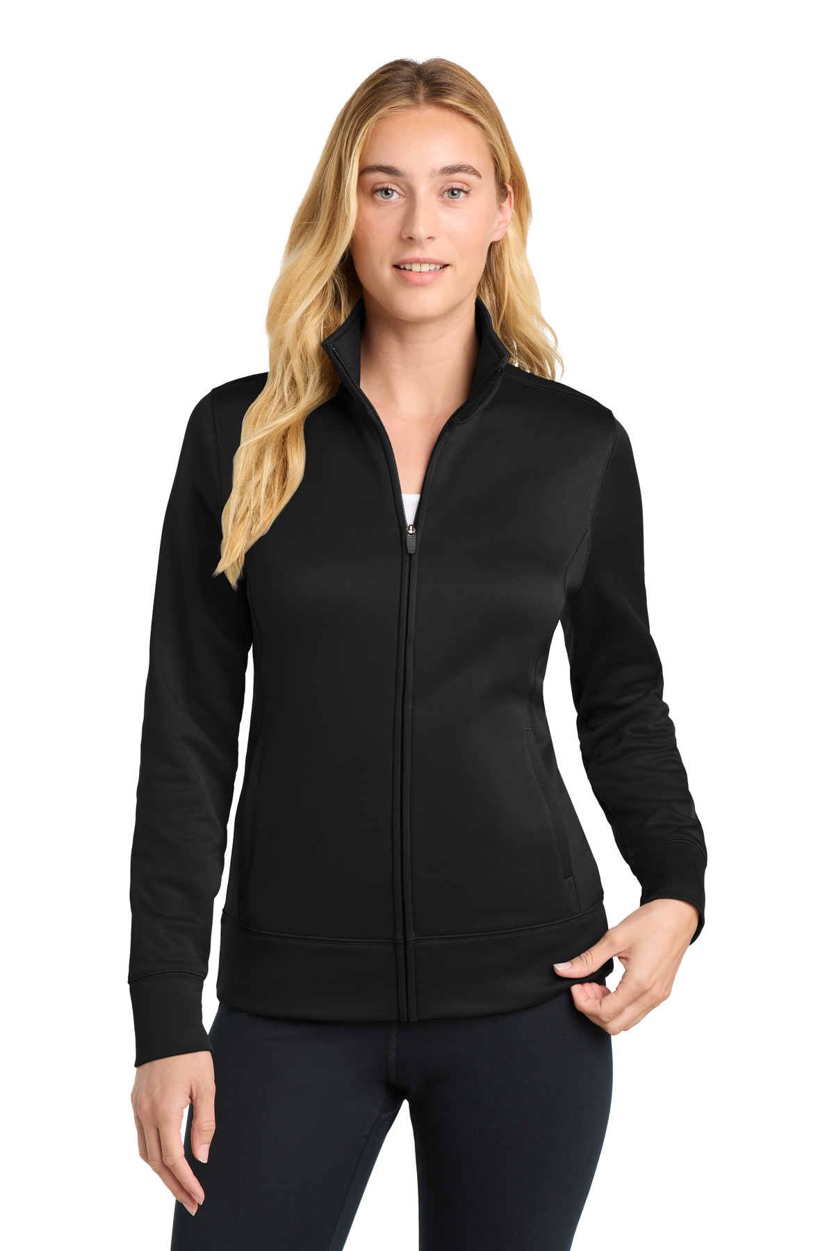 Sport-Tek Womens Sport-Wick Fleece Full-Zip Jacket.  LST241