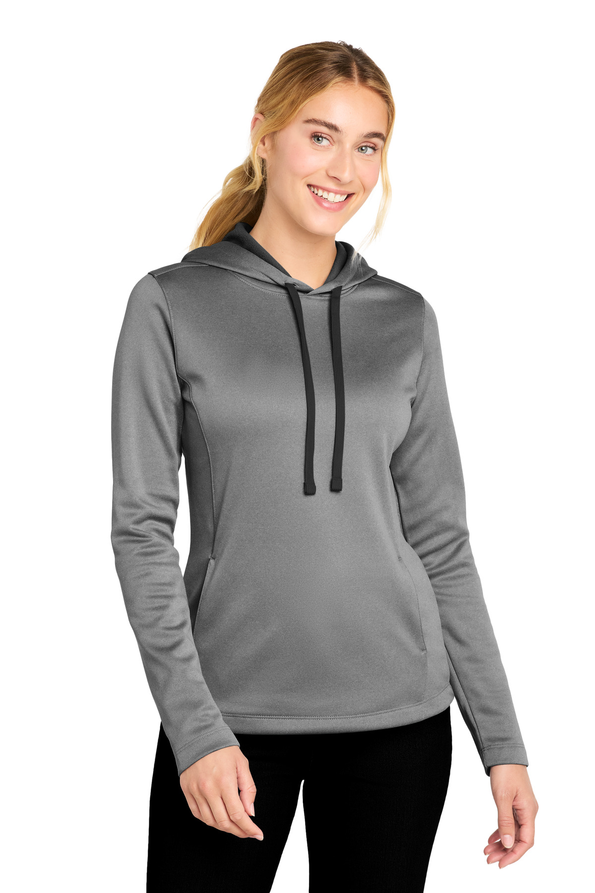 Sport-Tek  Womens PosiCharge  Sport-Wick  Heather Fleece Hooded Pullover. LST264