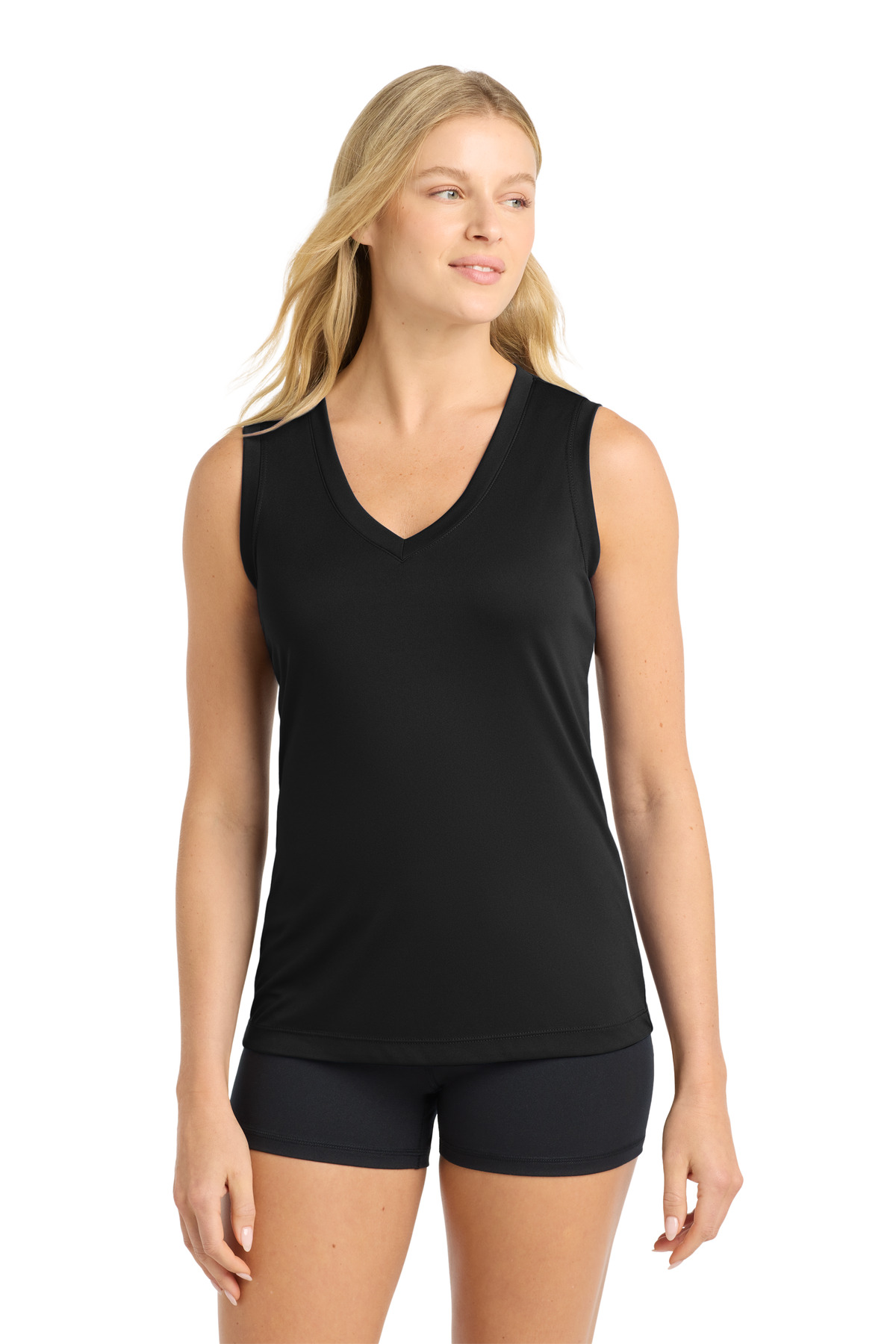 Sport-Tek Womens Sleeveless PosiCharge Competitor V-Neck Tee. LST352