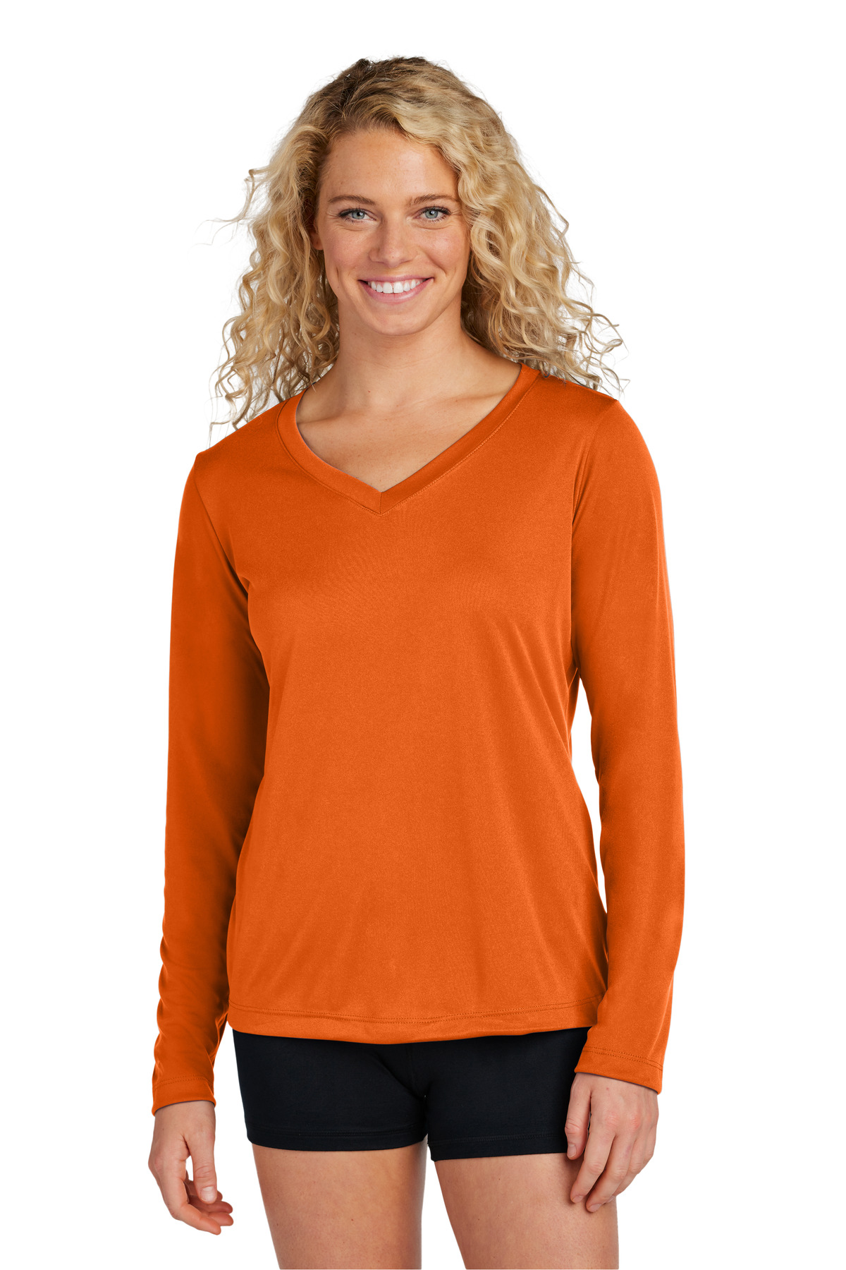 Sport-Tek Womens Long Sleeve PosiCharge Competitor V-Neck Tee. LST353LS