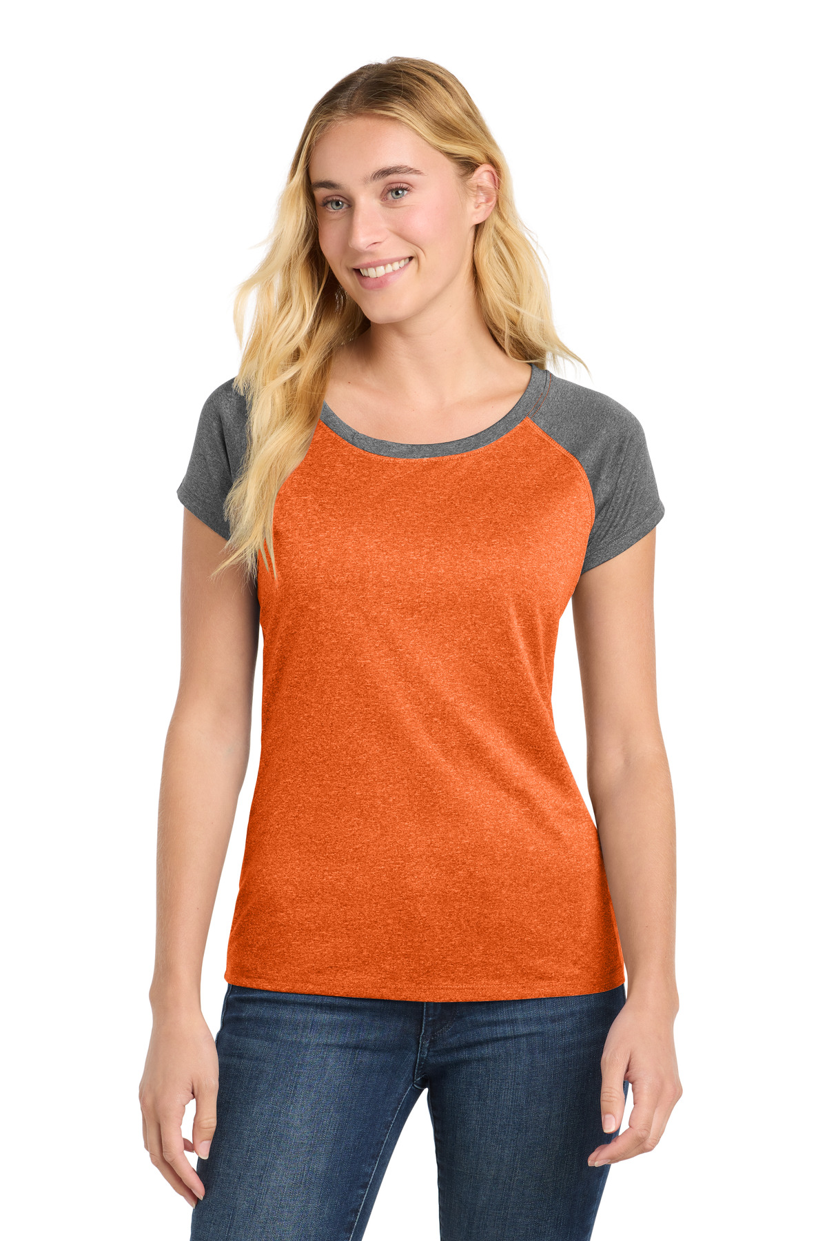 Sport-Tek  Womens Heather-On-Heather Contender  Scoop Neck Tee. LST362