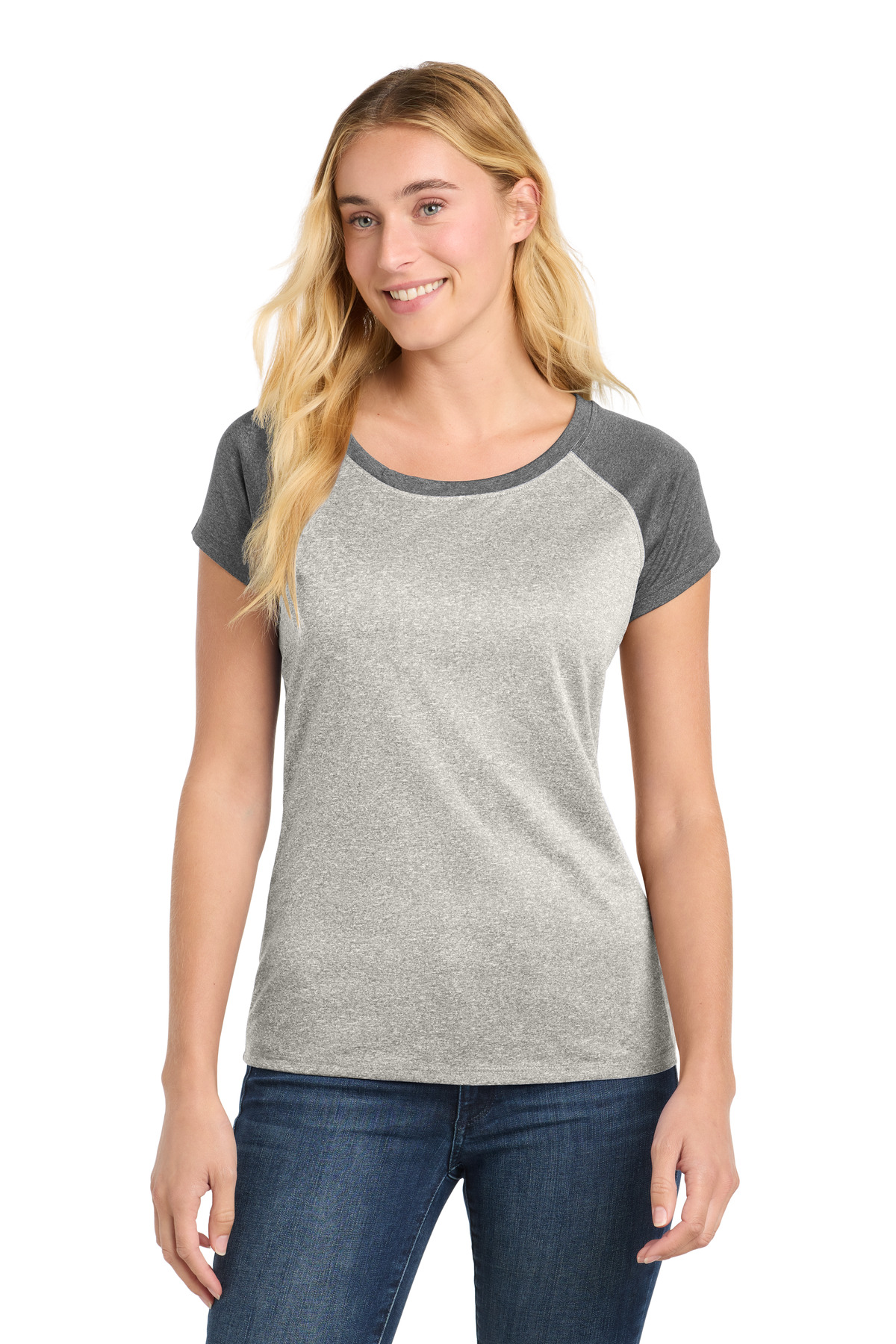 Sport-Tek  Womens Heather-On-Heather Contender  Scoop Neck Tee. LST362