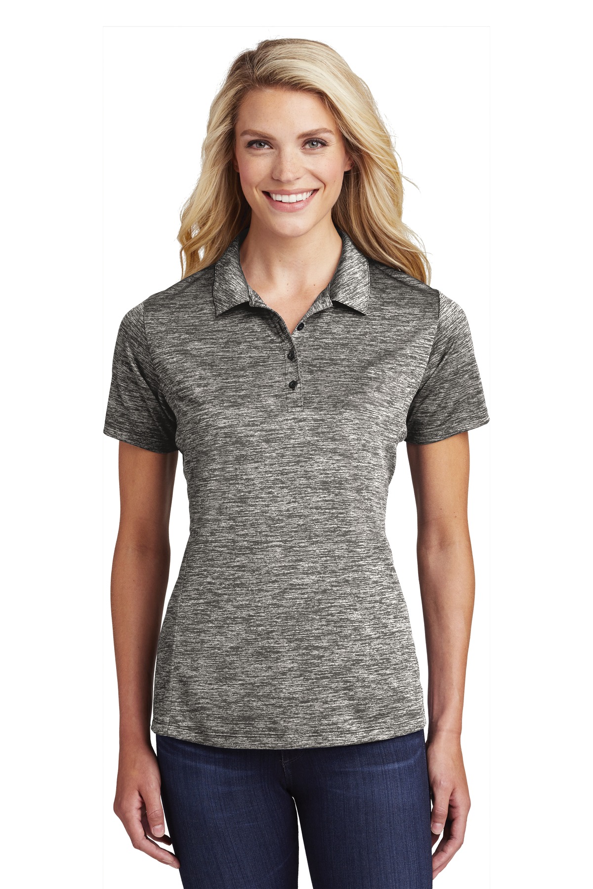 Sport-Tek  Womens PosiCharge  Electric Heather Polo. LST590
