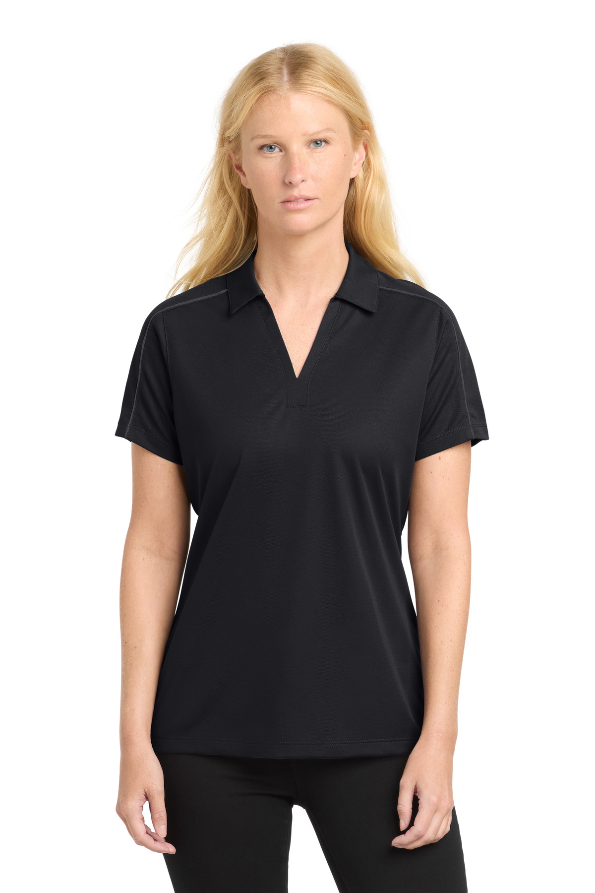 Sport-Tek Womens Micropique Sport-Wick Piped Polo. LST653