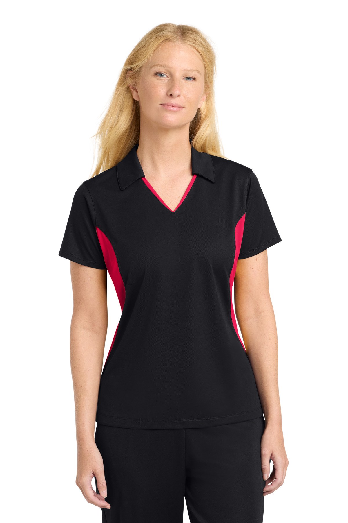 Sport-Tek Womens Side Blocked Micropique Sport-Wick Polo. LST655