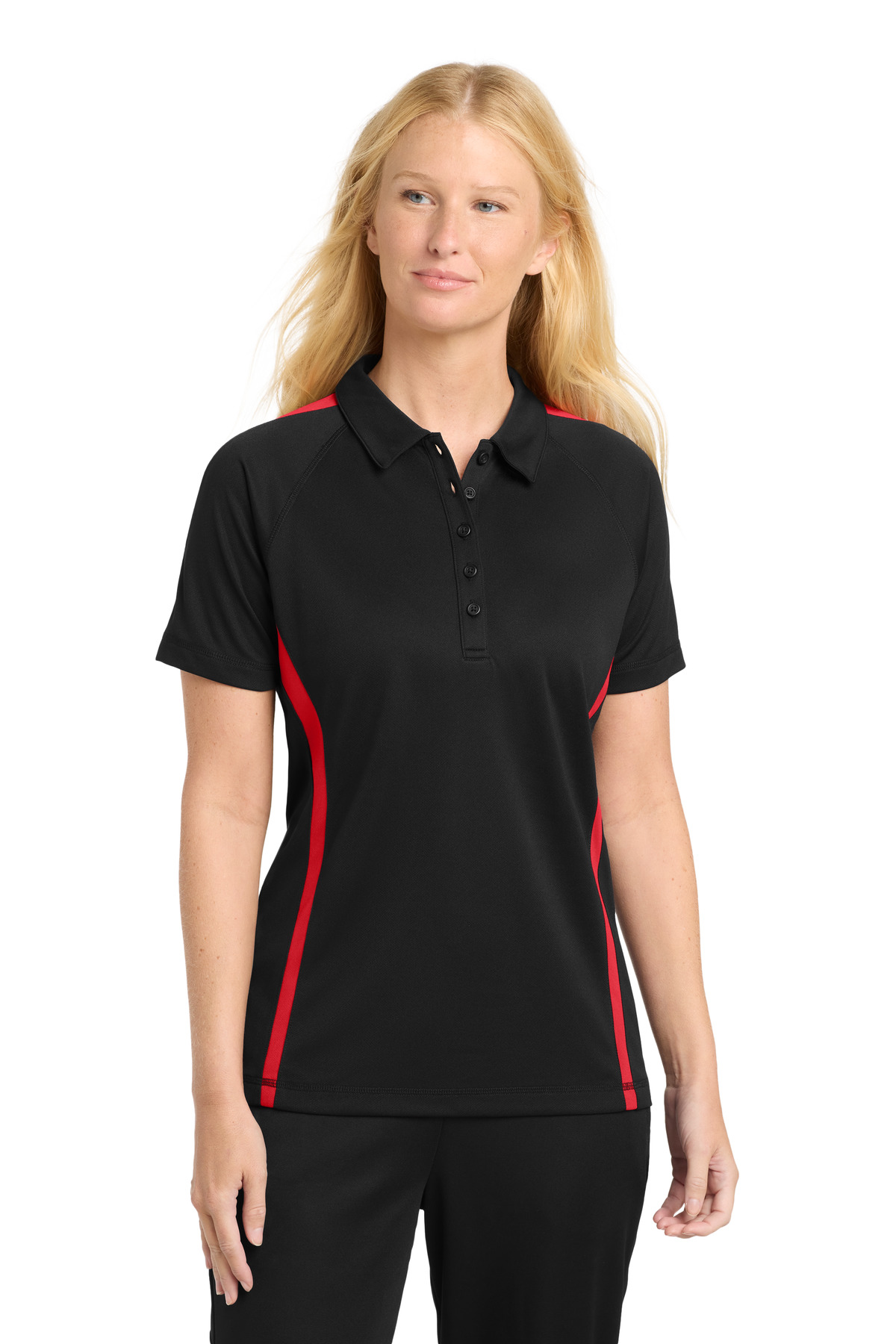 Sport-Tek Womens PosiCharge Micro-Mesh Colorblock Polo. LST685