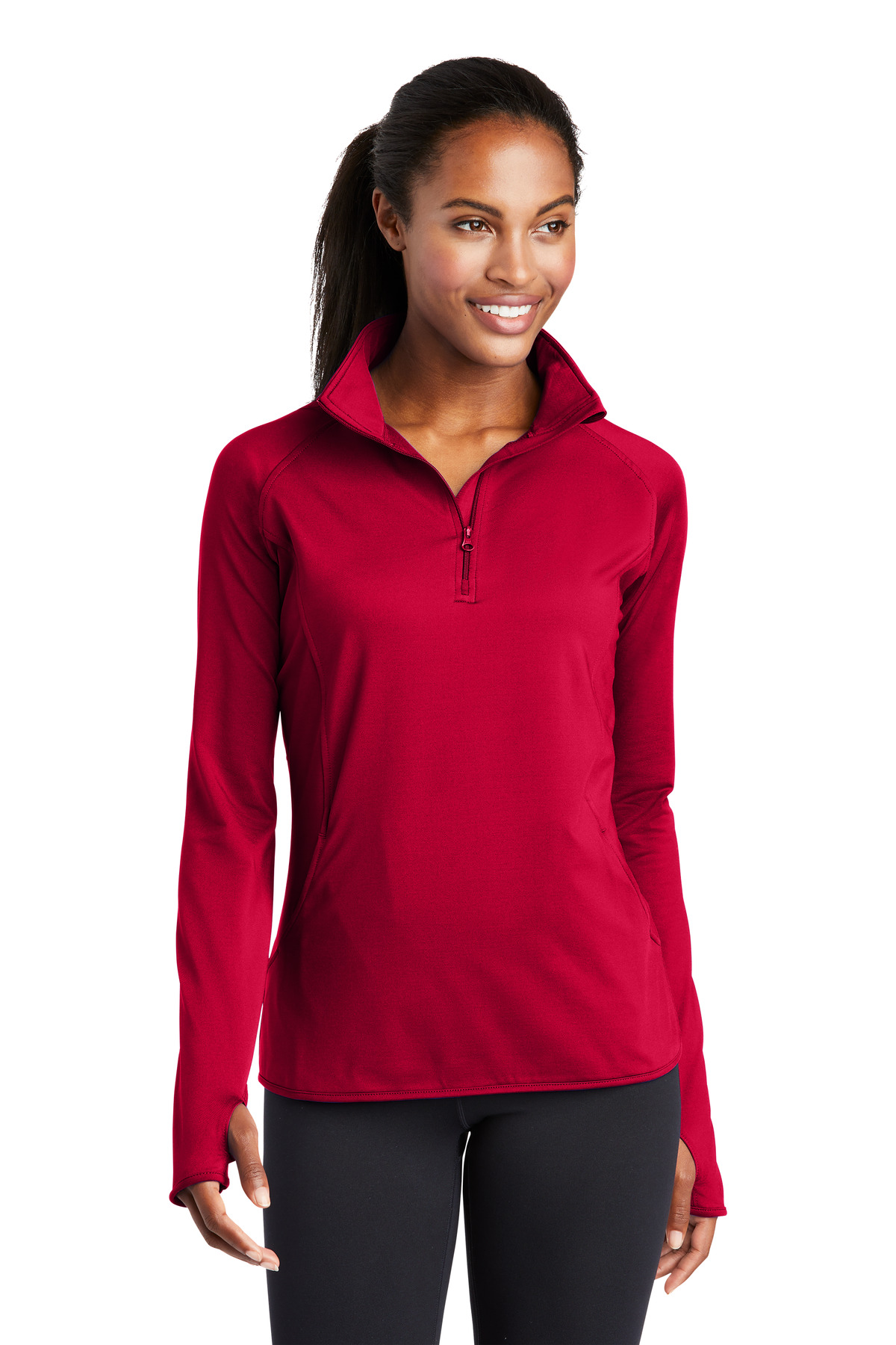 Sport-Tek Womens Sport-Wick Stretch 1/4-Zip Pullover. LST850