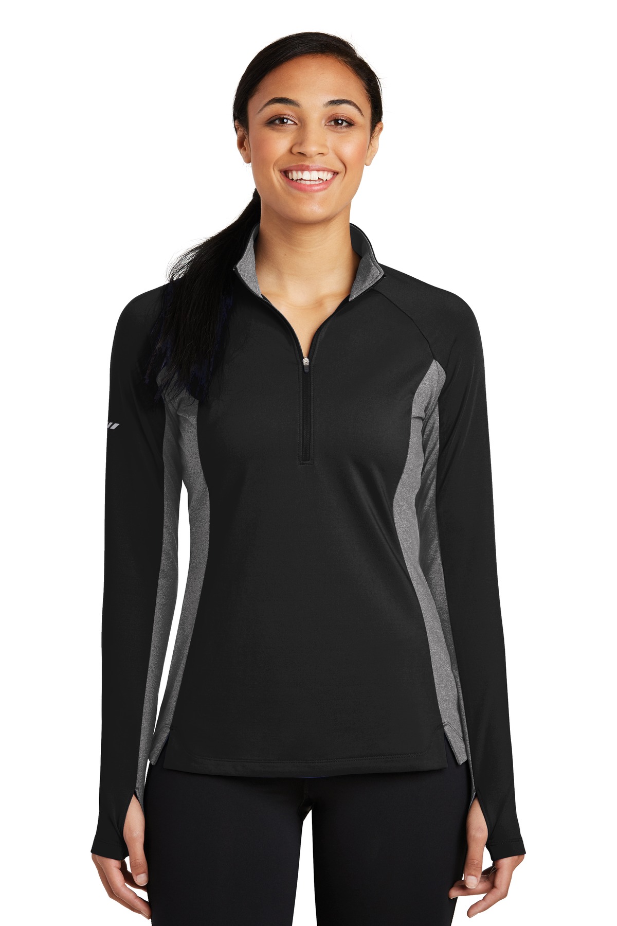 Sport-Tek Womens Sport-Wick Stretch Contrast 1/4-Zip Pullover. LST854