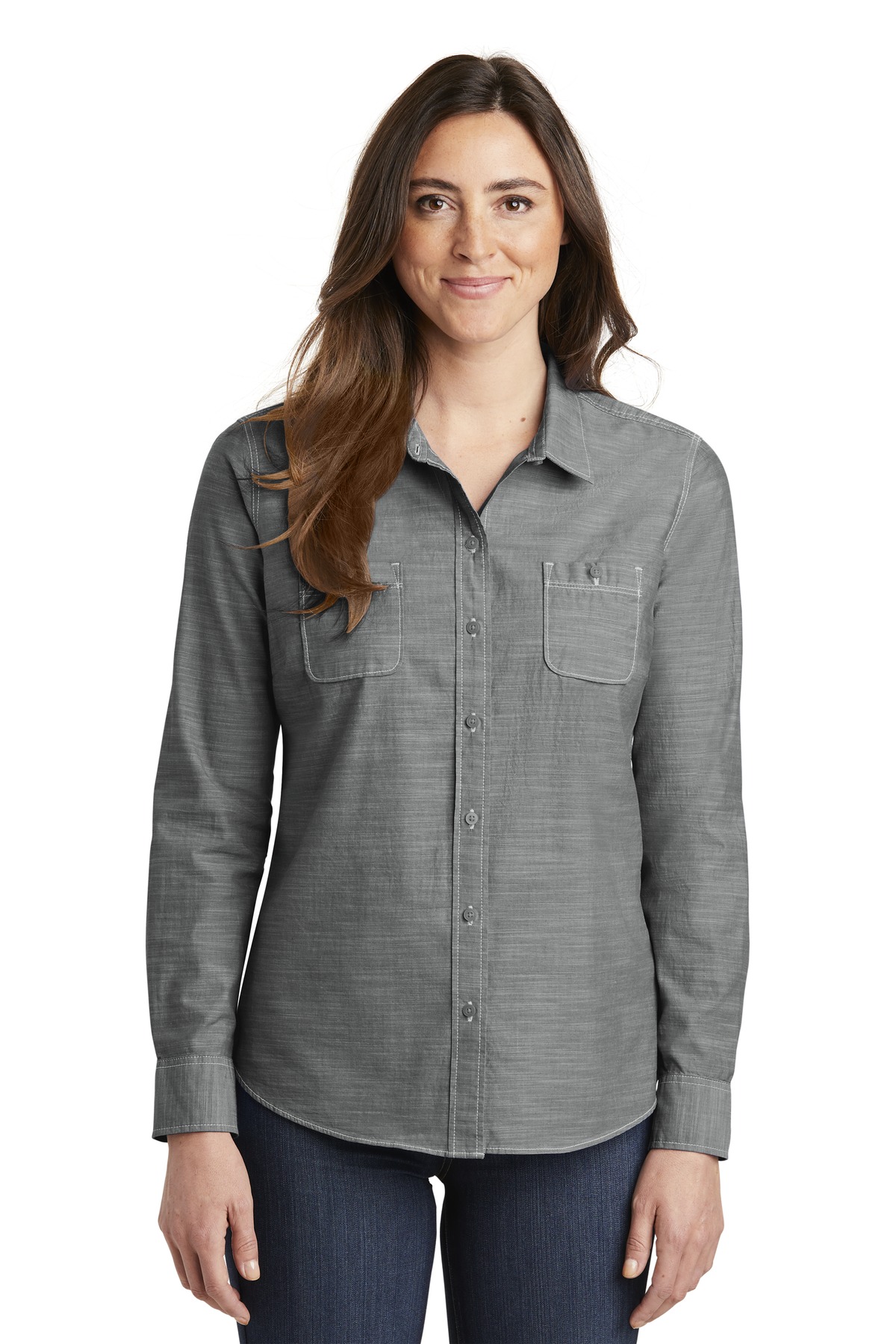 Port Authority Womens Slub Chambray Shirt. LW380