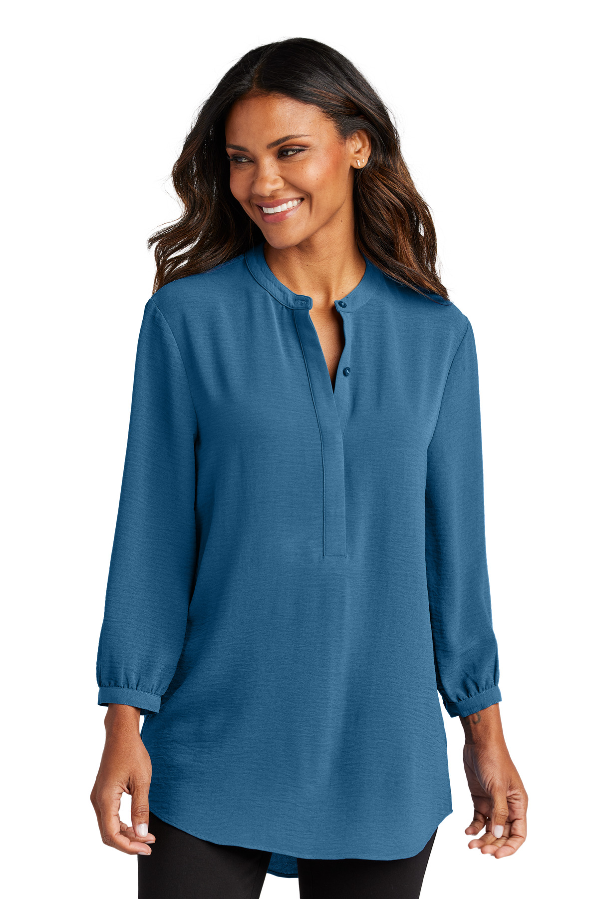 Port Authority Womens 3/4-Sleeve Textured Crepe Tunic LW713