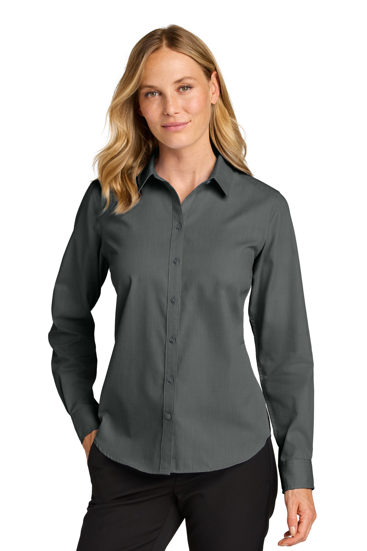 Port Authority Womens Long Sleeve Nailhead Easy Care Shirt LW816