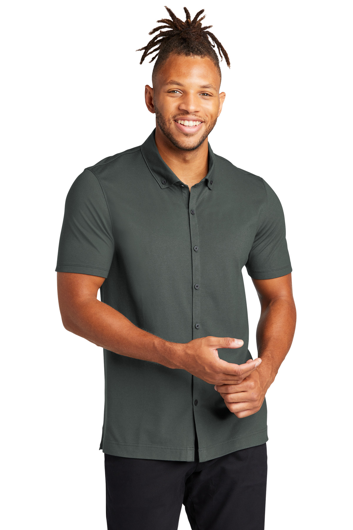Mercer+Mettle Stretch Pique Full-Button Polo MM1006