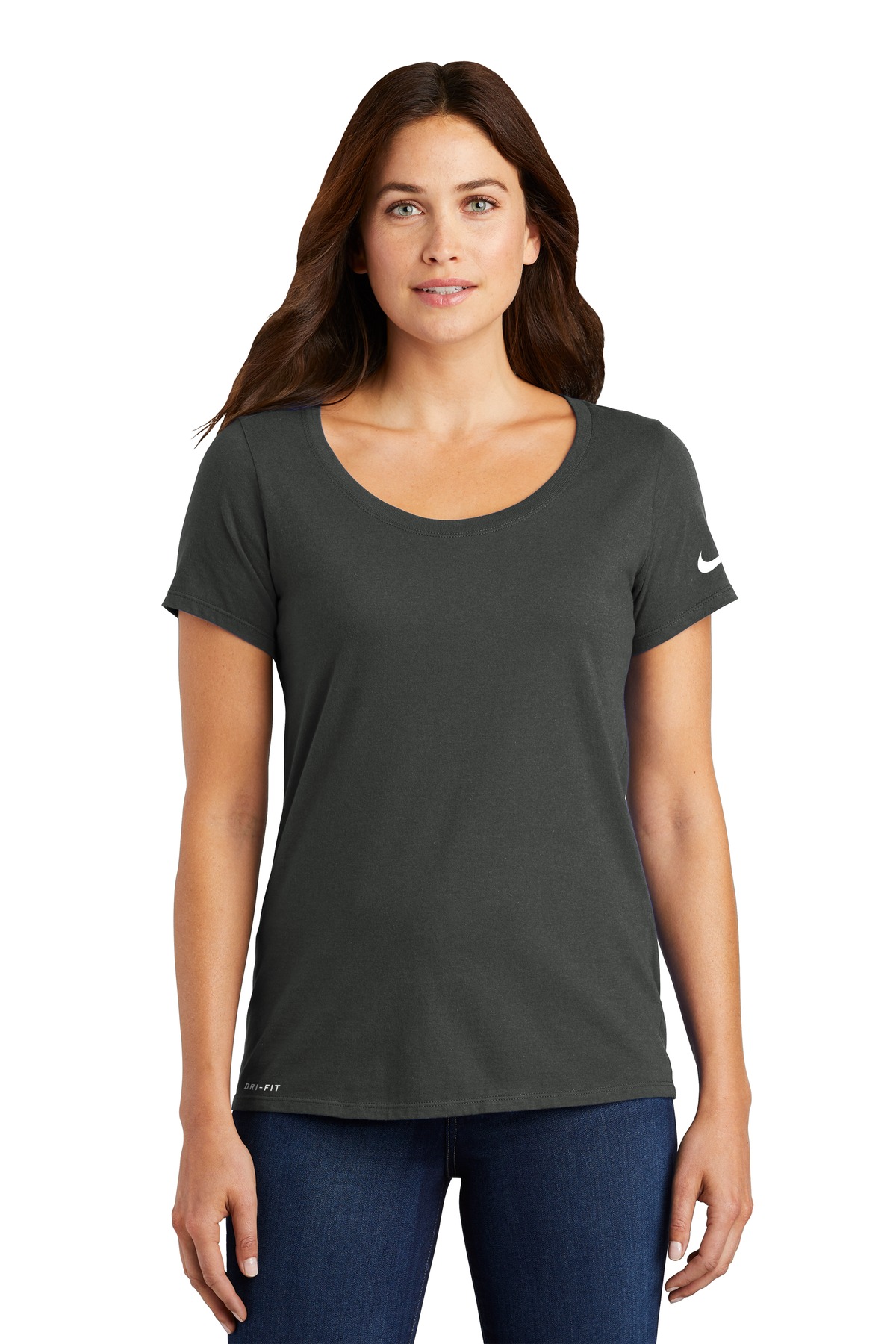Nike Womens Dri-FIT Cotton/Poly Scoop Neck Tee. NKBQ5234