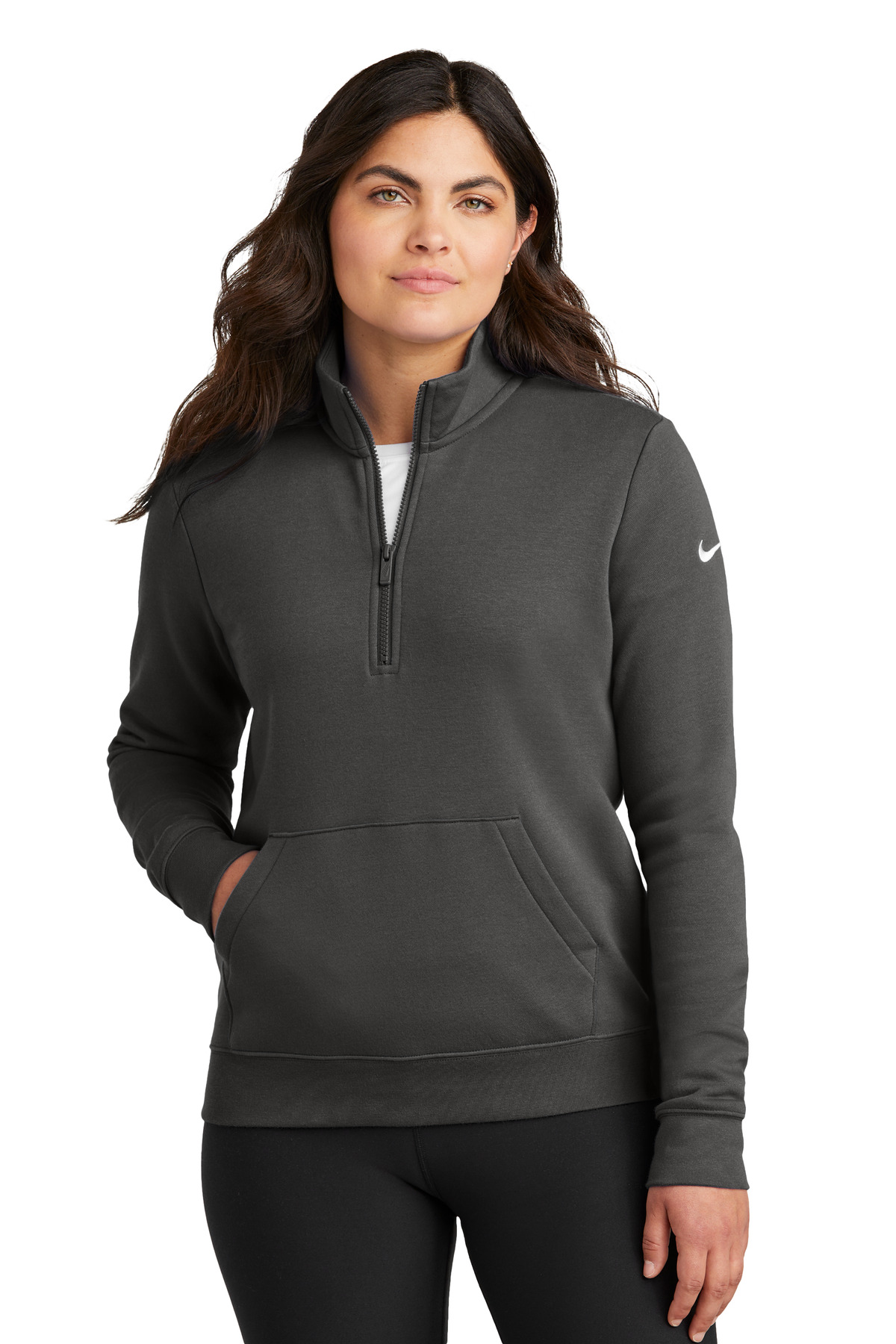 Nike Womens Club Fleece Sleeve Swoosh 1/2-Zip NKDX6720
