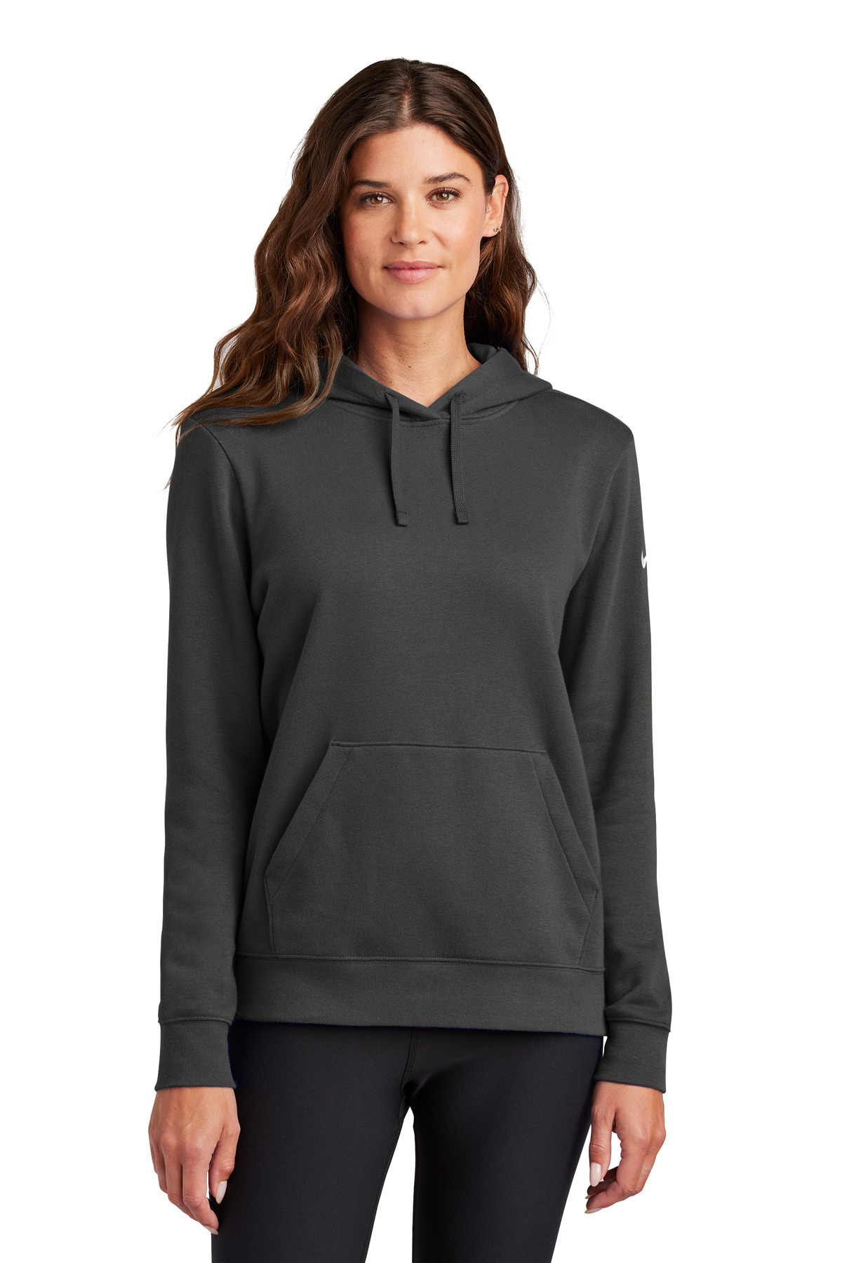 Nike Womens Club Fleece Sleeve Swoosh Pullover Hoodie NKFD9889