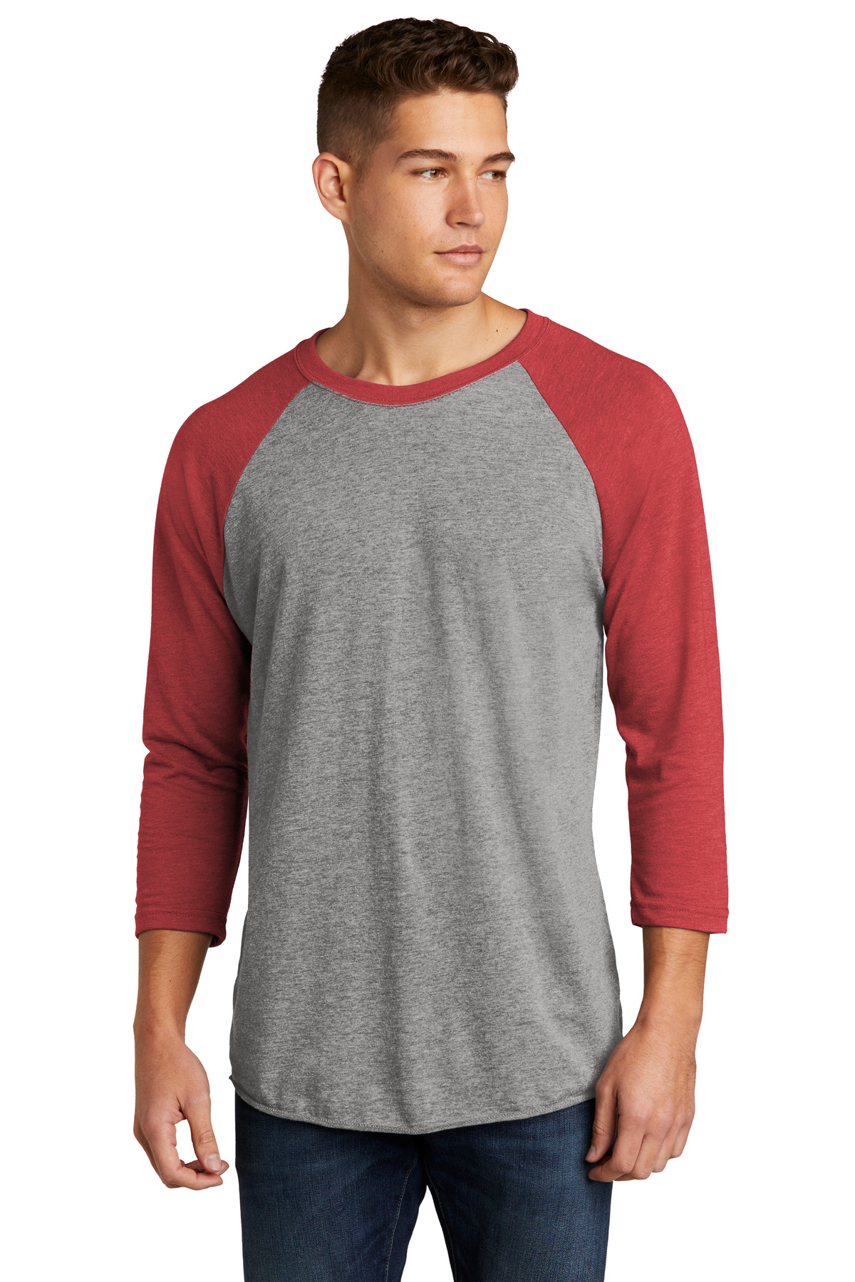 Next Level Apparel   Adult Tri-Blend 3/4-Sleeve Raglan Tee. NL6051