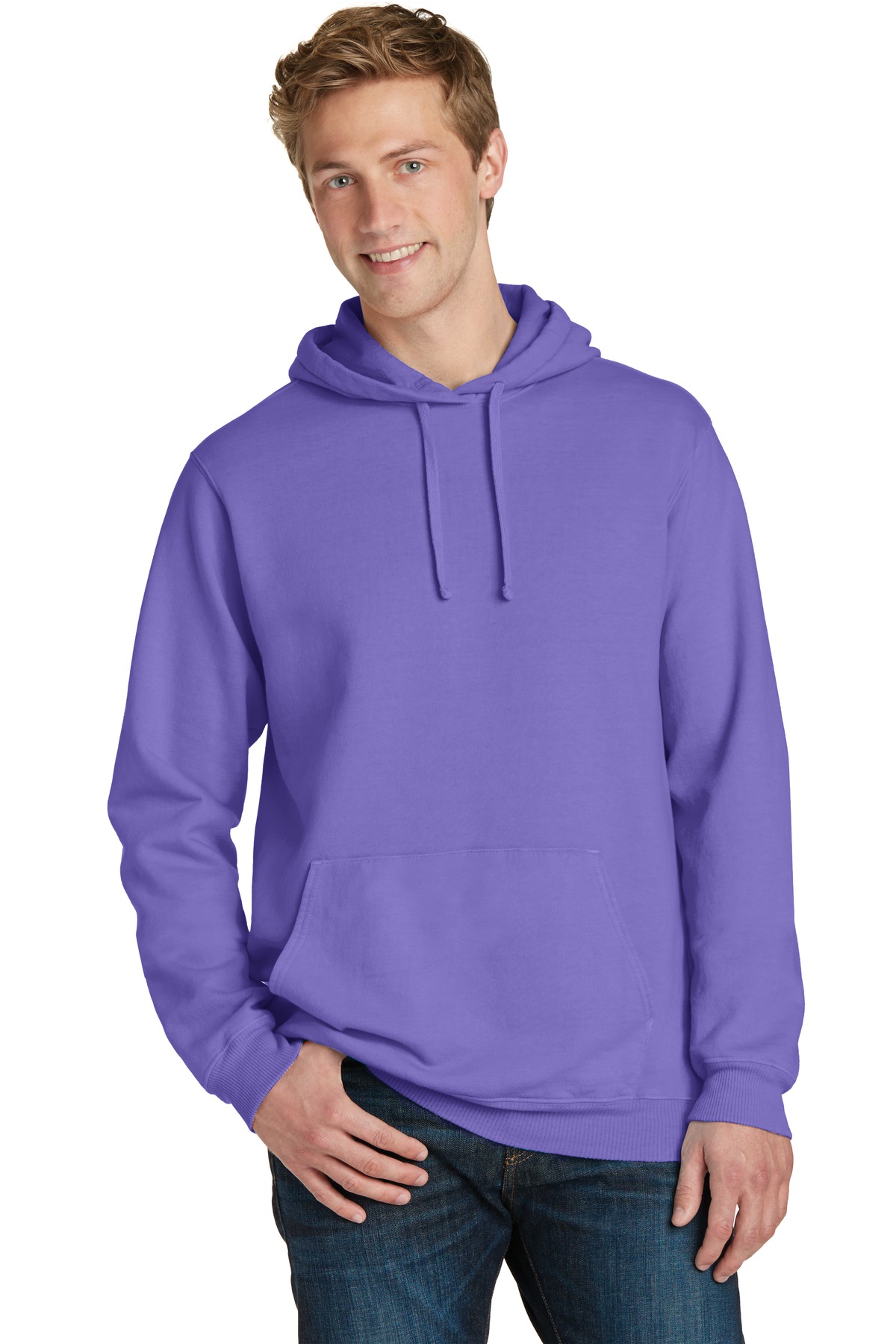 Port & Co Beach Wash Garment-Dyed Pullover Hooded Sweatshirt. PC098H