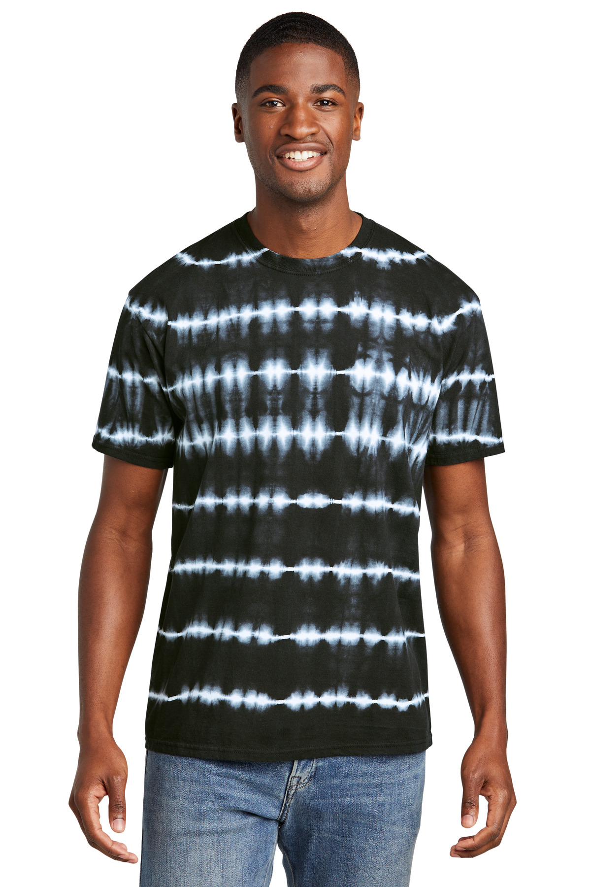 Port & Co Allover Stripe Tie-Dye Tee PC142
