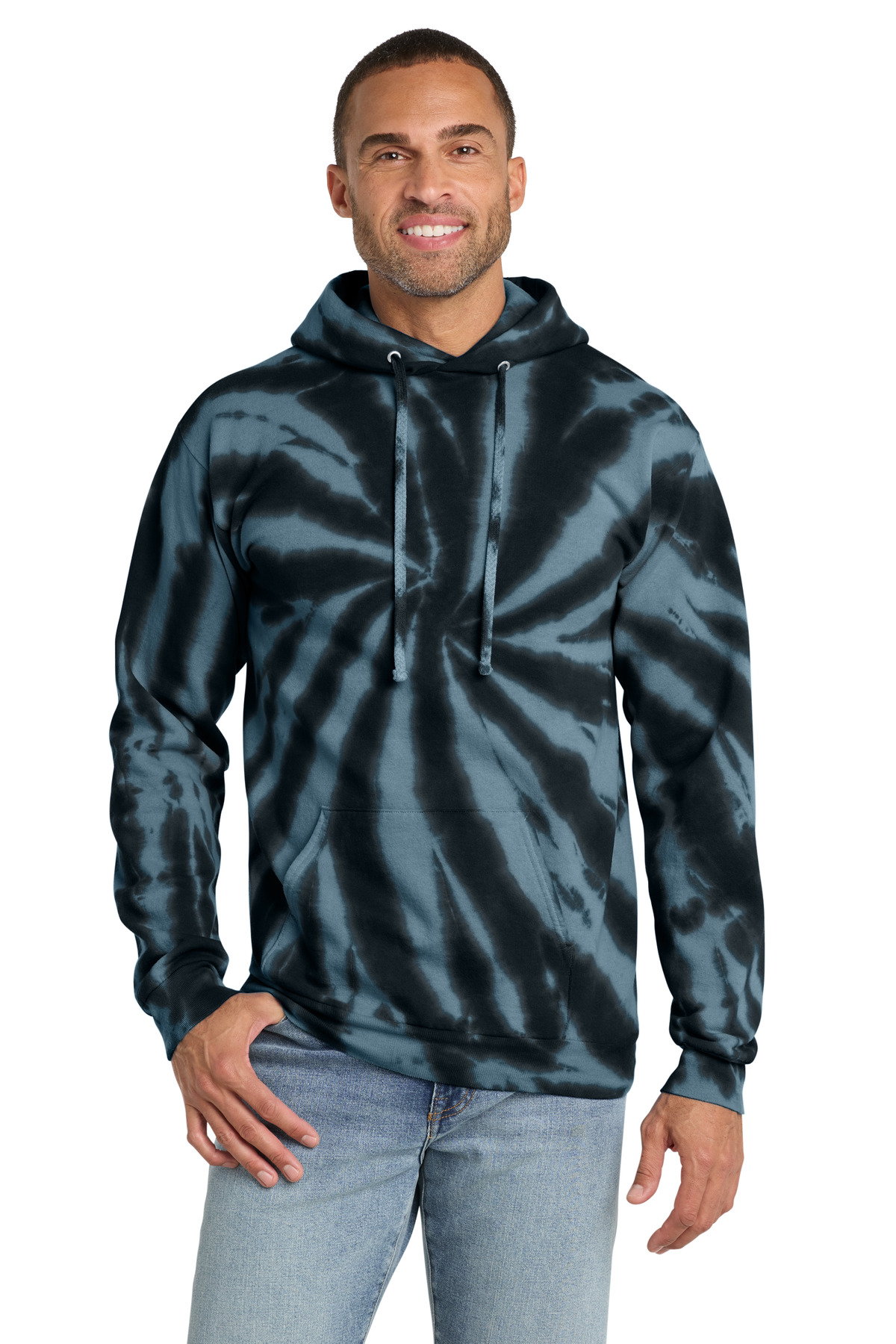 Port & Co Tie-Dye Pullover Hooded Sweatshirt. PC146